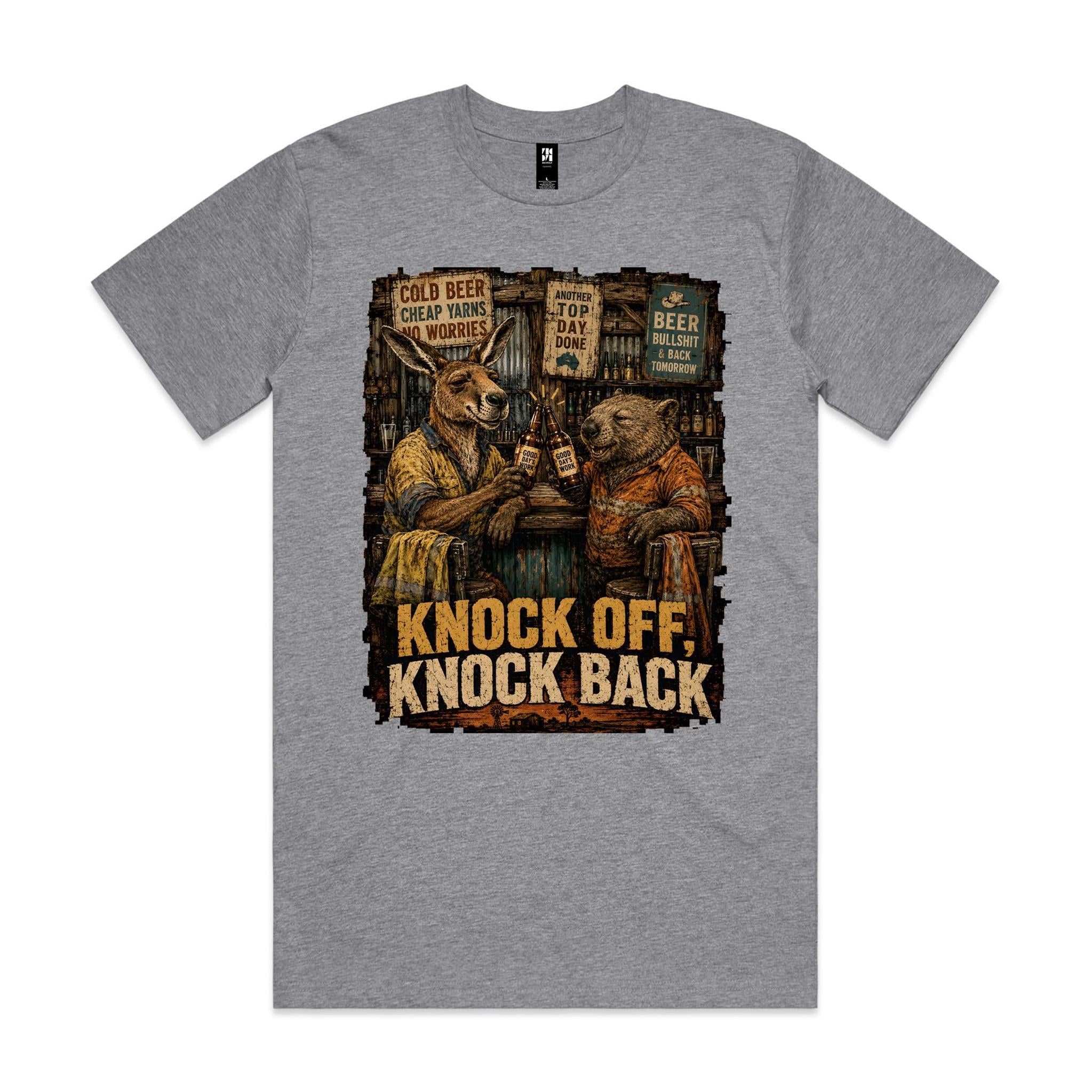 Knock Off, Knock Back — Kangaroo & Wombat Pub Tee
