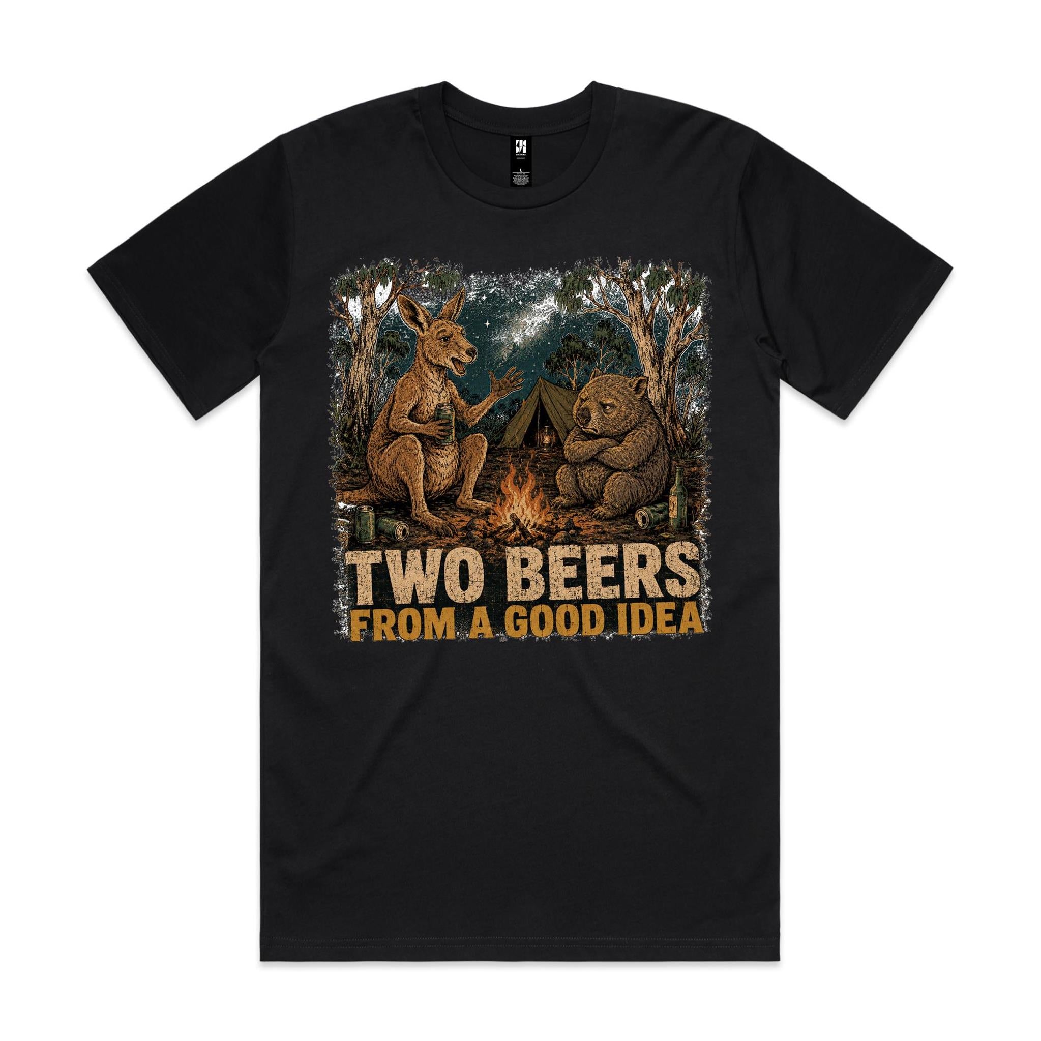Two Beers From a Good Idea — Kangaroo & Wombat Camping Tee