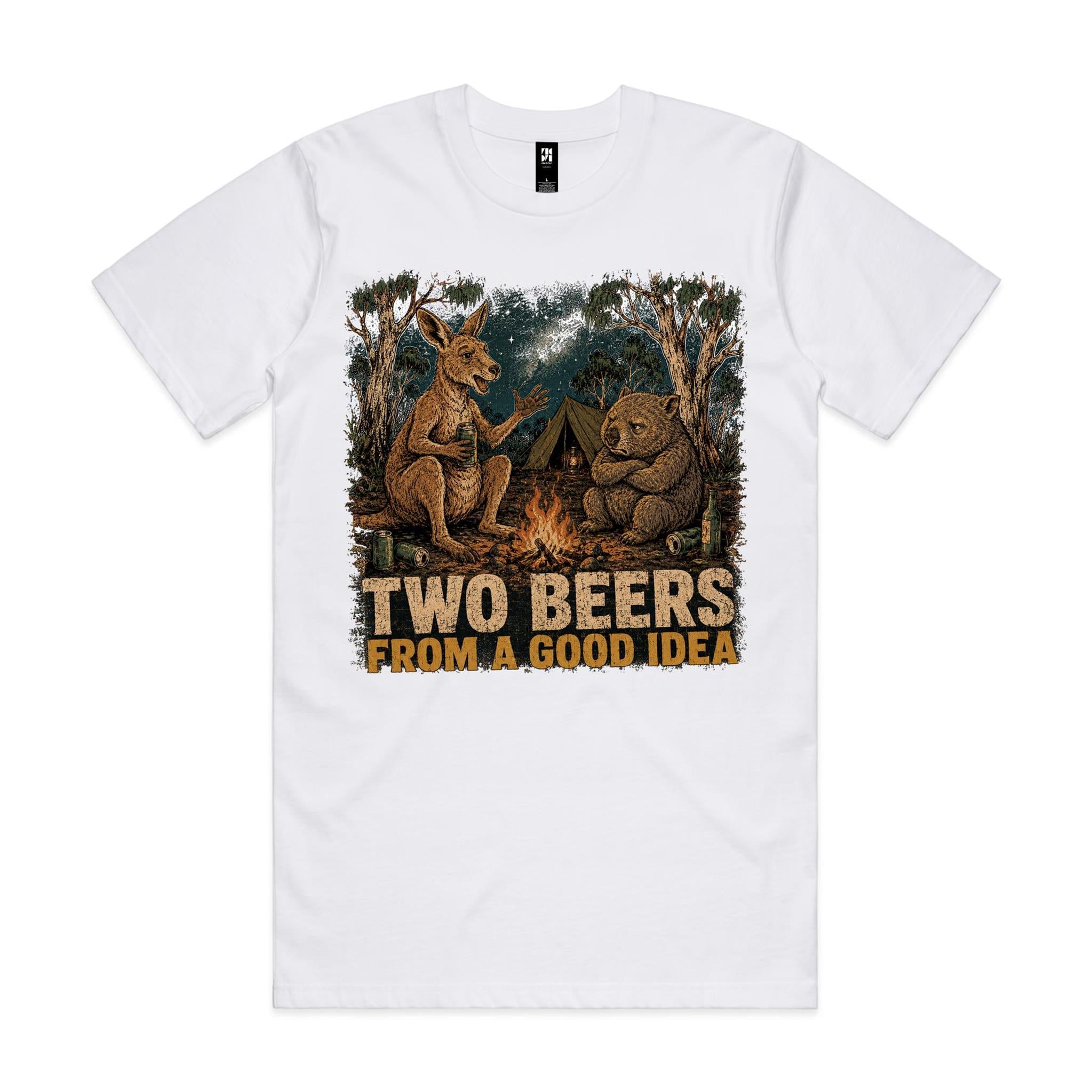 Two Beers From a Good Idea — Kangaroo & Wombat Camping Tee