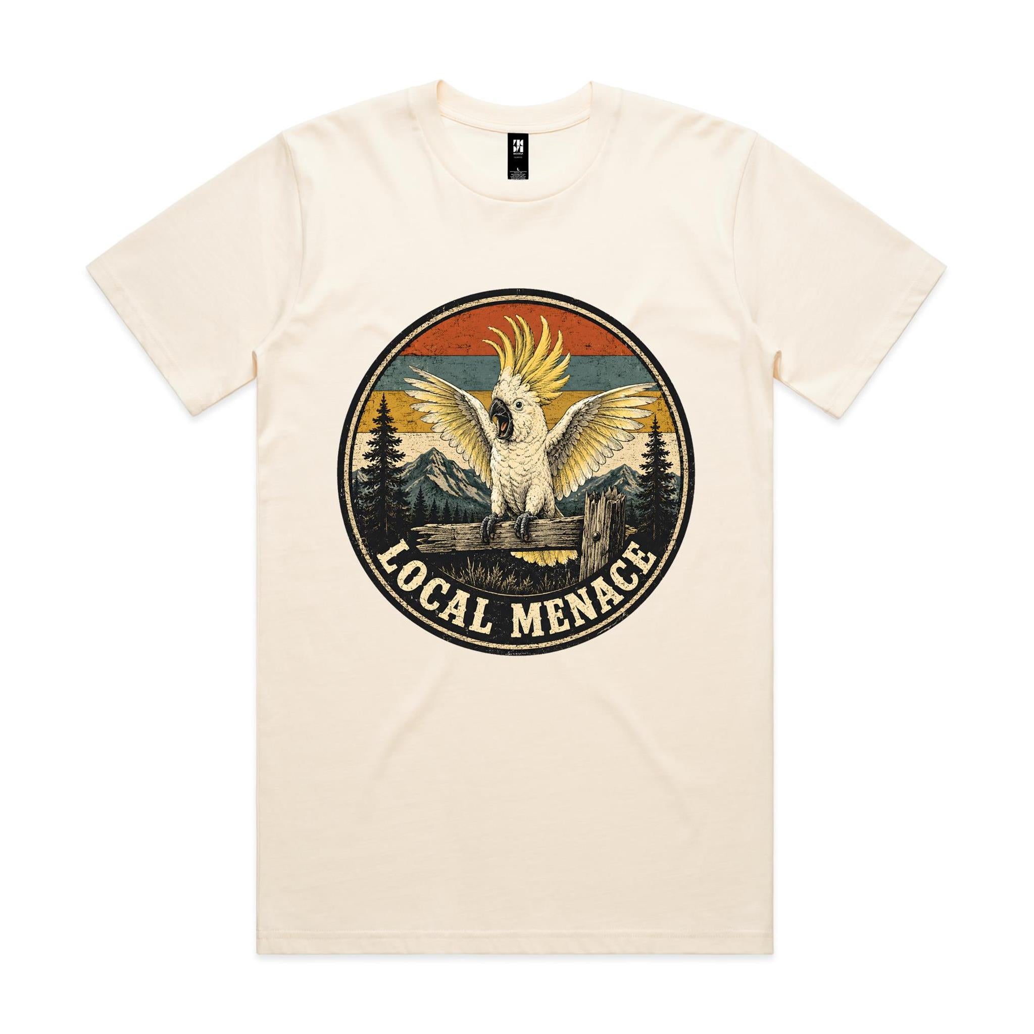 Local Menace — Cockatoo Retro Badge Tee
