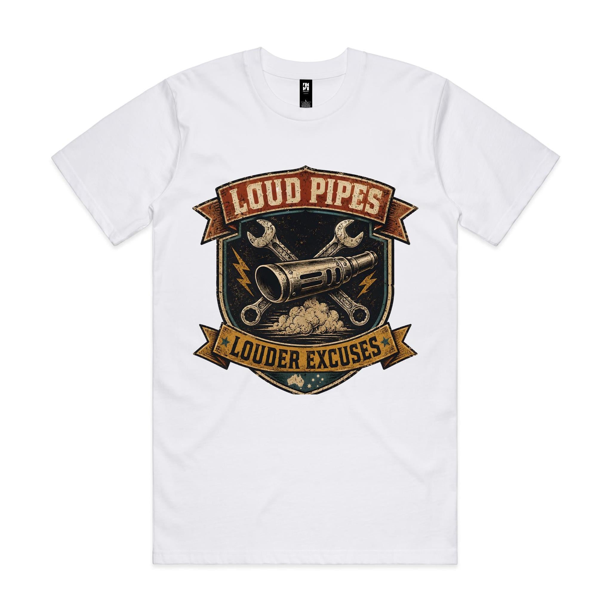 Loud Pipes, Louder Excuses — Motorbike Tee