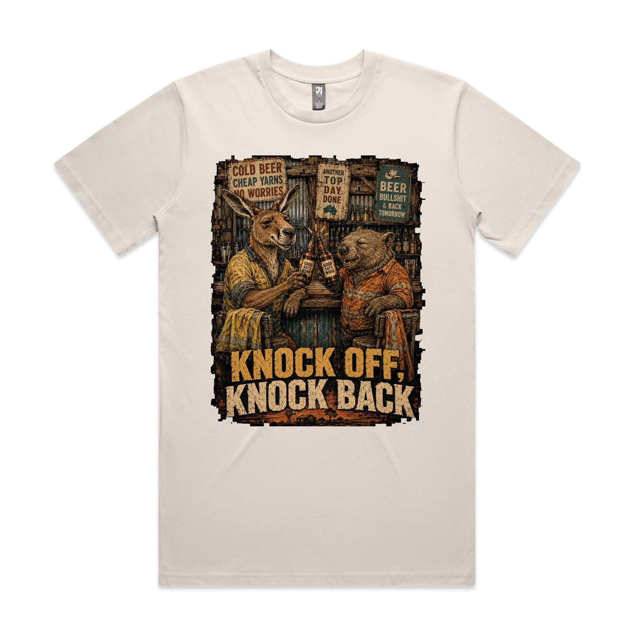 Knock Off, Knock Back — Kangaroo & Wombat Pub Tee