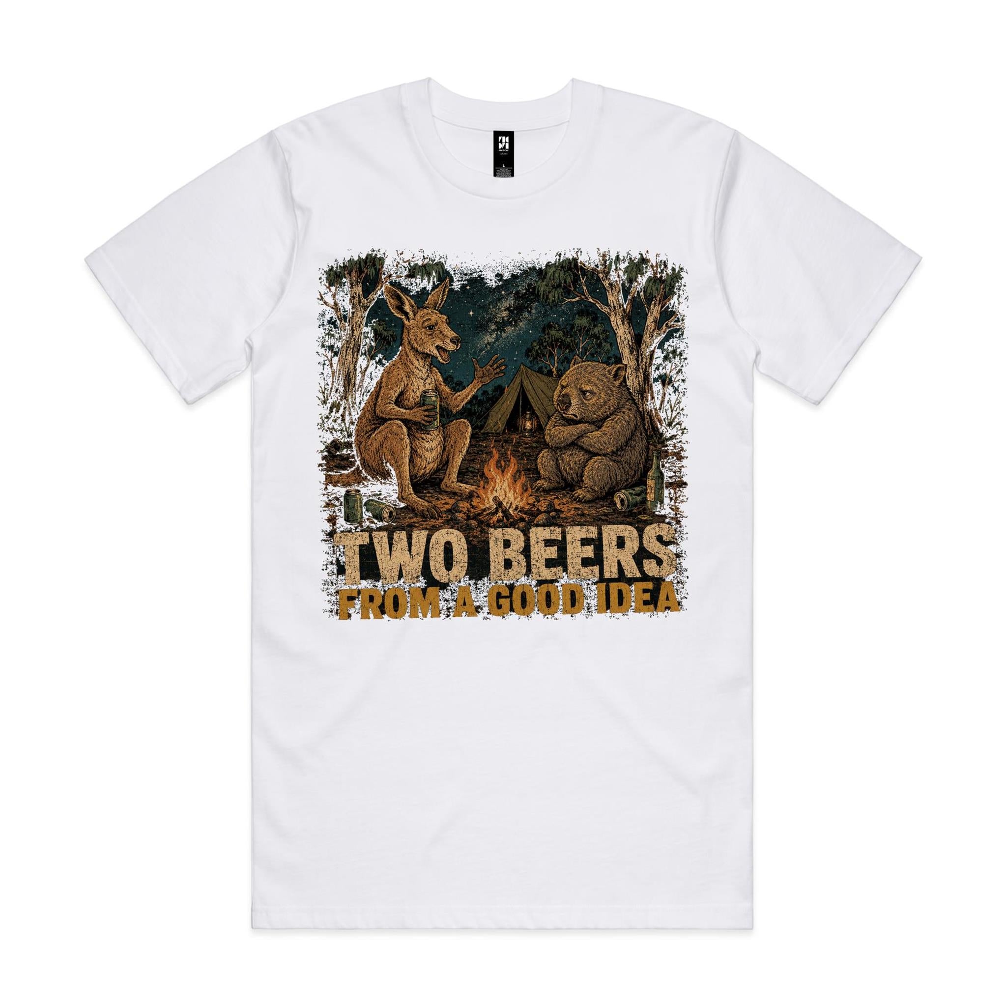 Two Beers From a Good Idea — Kangaroo & Wombat Camping Tee