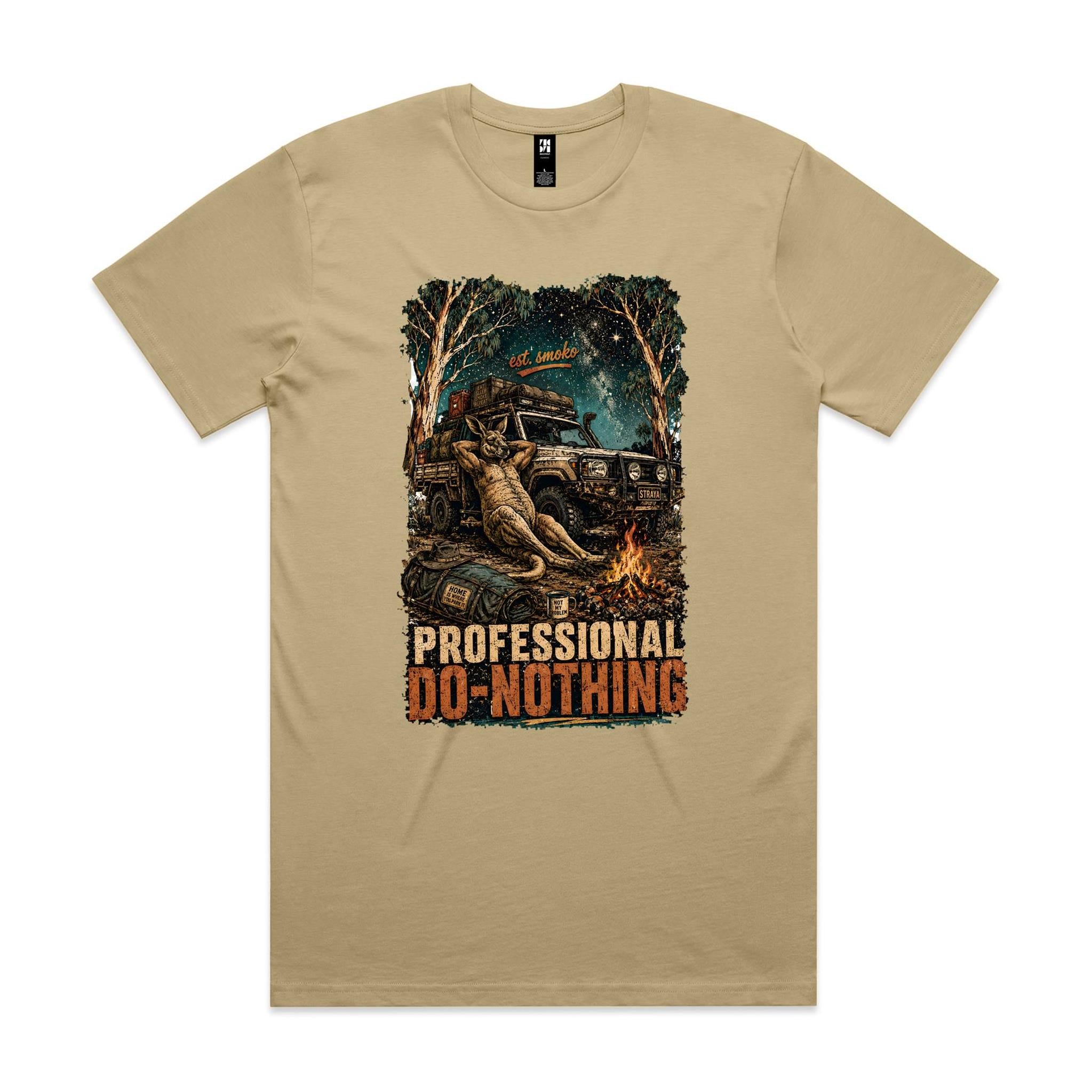 Professional Do-Nothing — Est. Smoko | Kangaroo 4WD Camping Tee