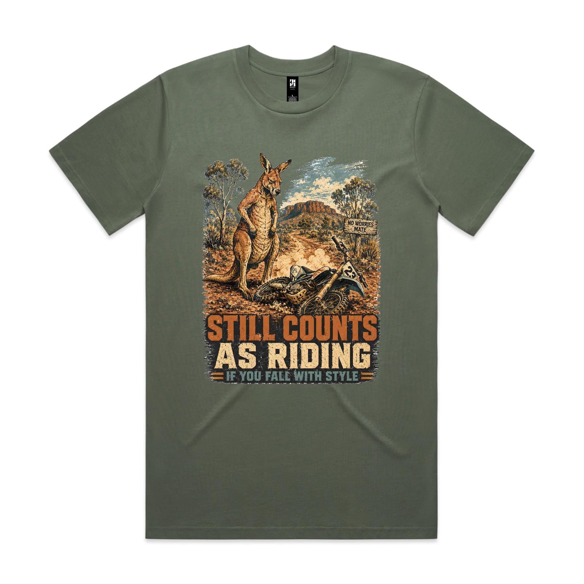 Still Counts as Riding — Kangaroo Dirt Bike Tee
