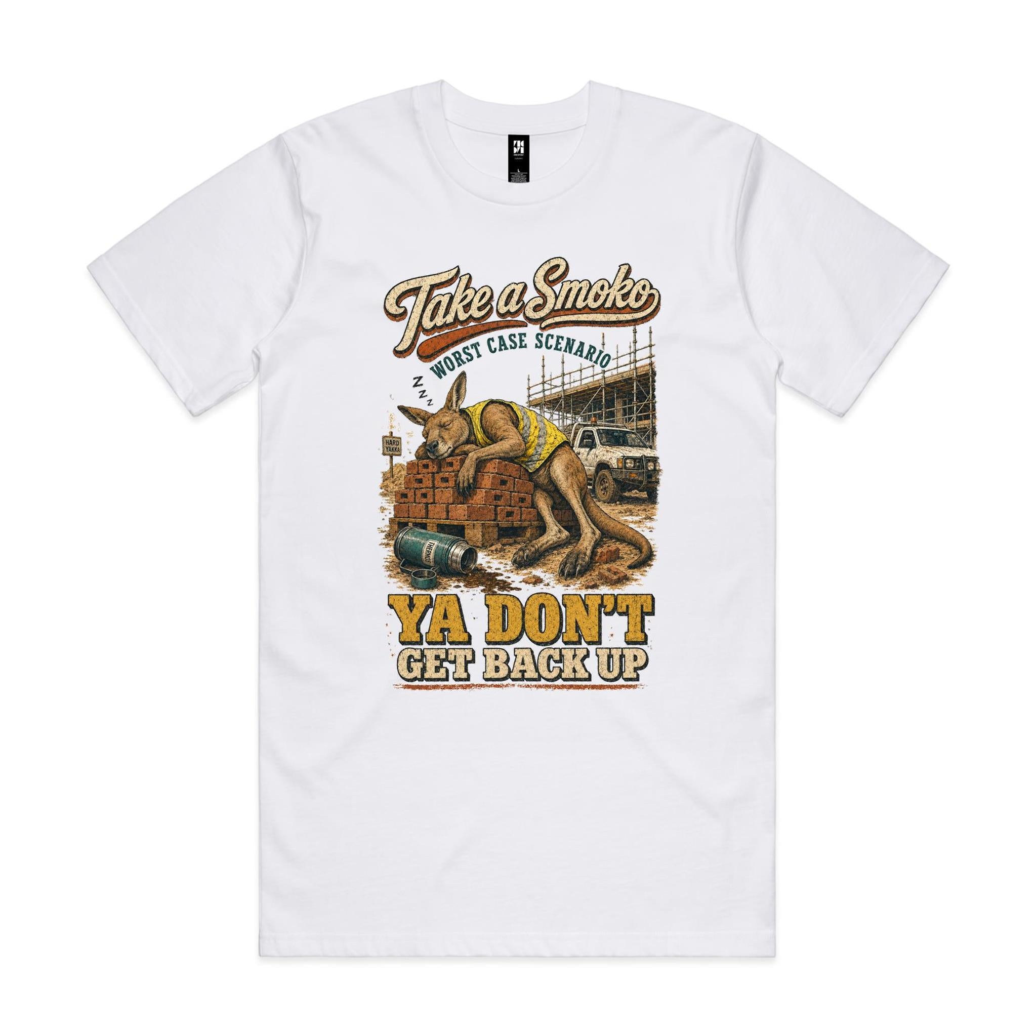 Take a Smoko — Ya Don't Get Back Up | Kangaroo Tradie Tee