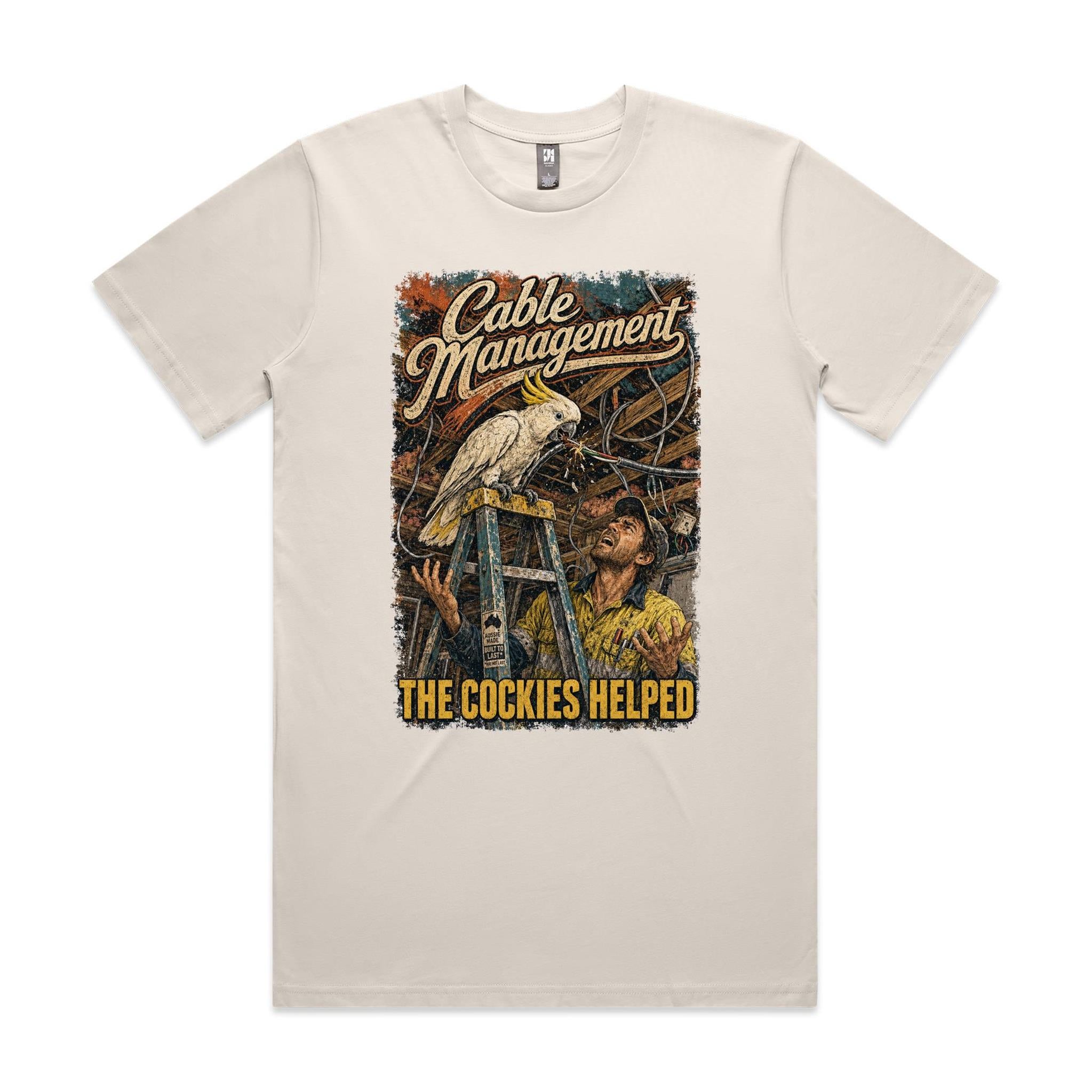 Cable Management — The Cockies Helped | Cockatoo Sparky Tee