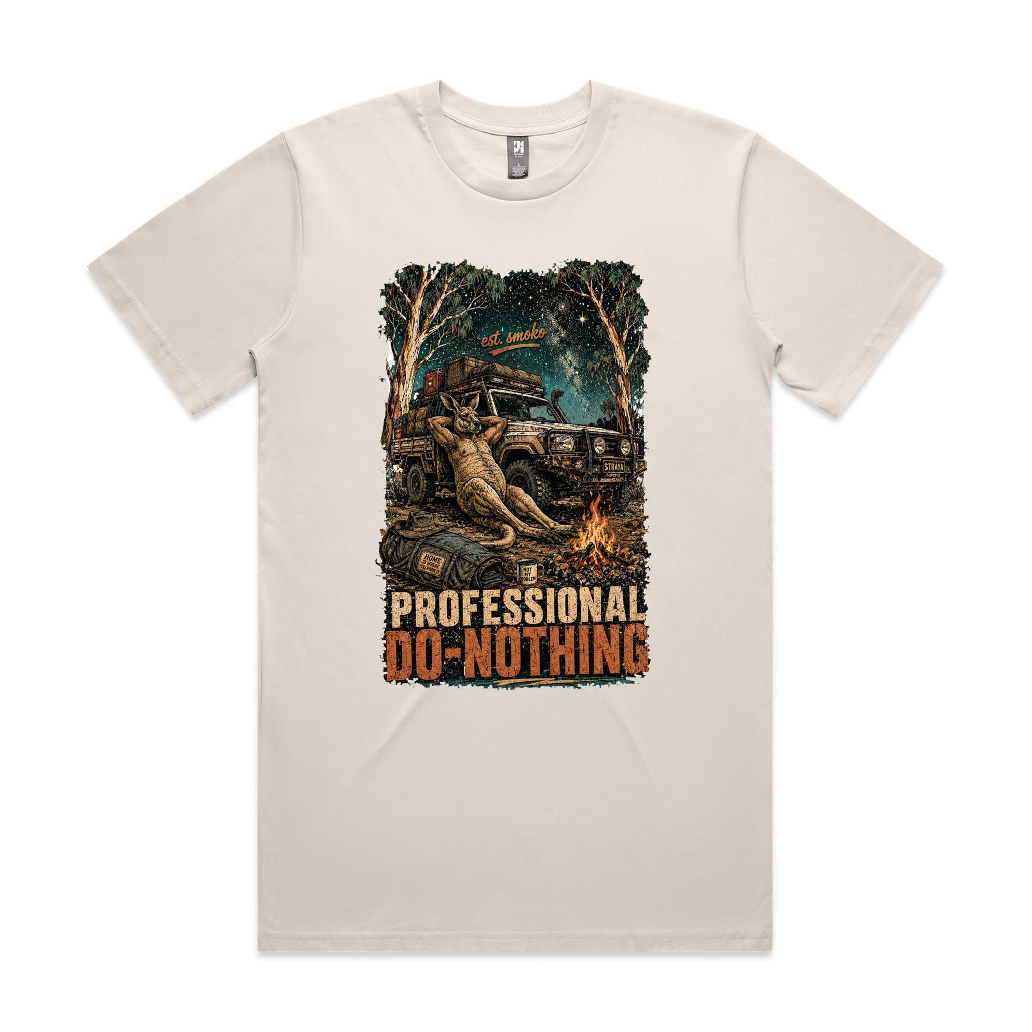 Professional Do-Nothing — Est. Smoko | Kangaroo 4WD Camping Tee