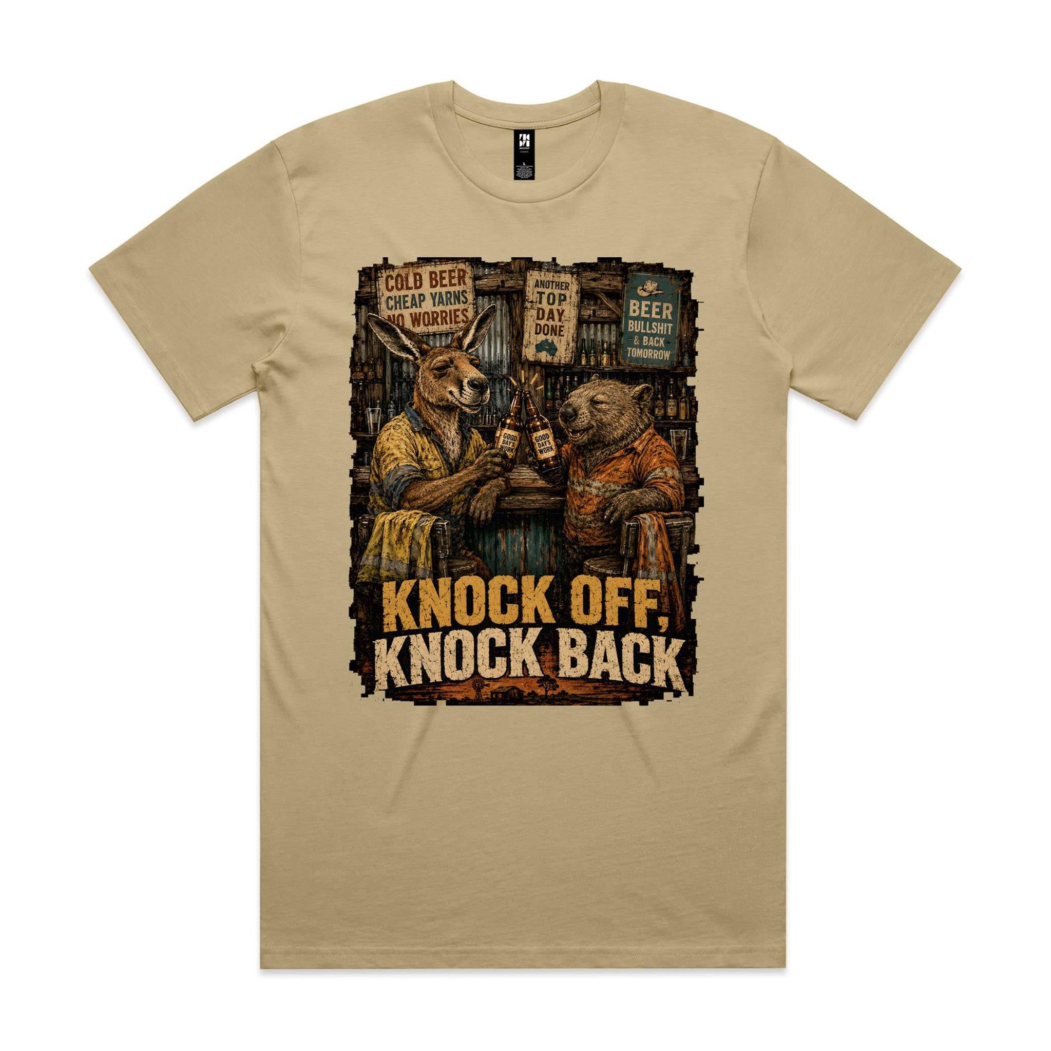 Knock Off, Knock Back — Kangaroo & Wombat Pub Tee
