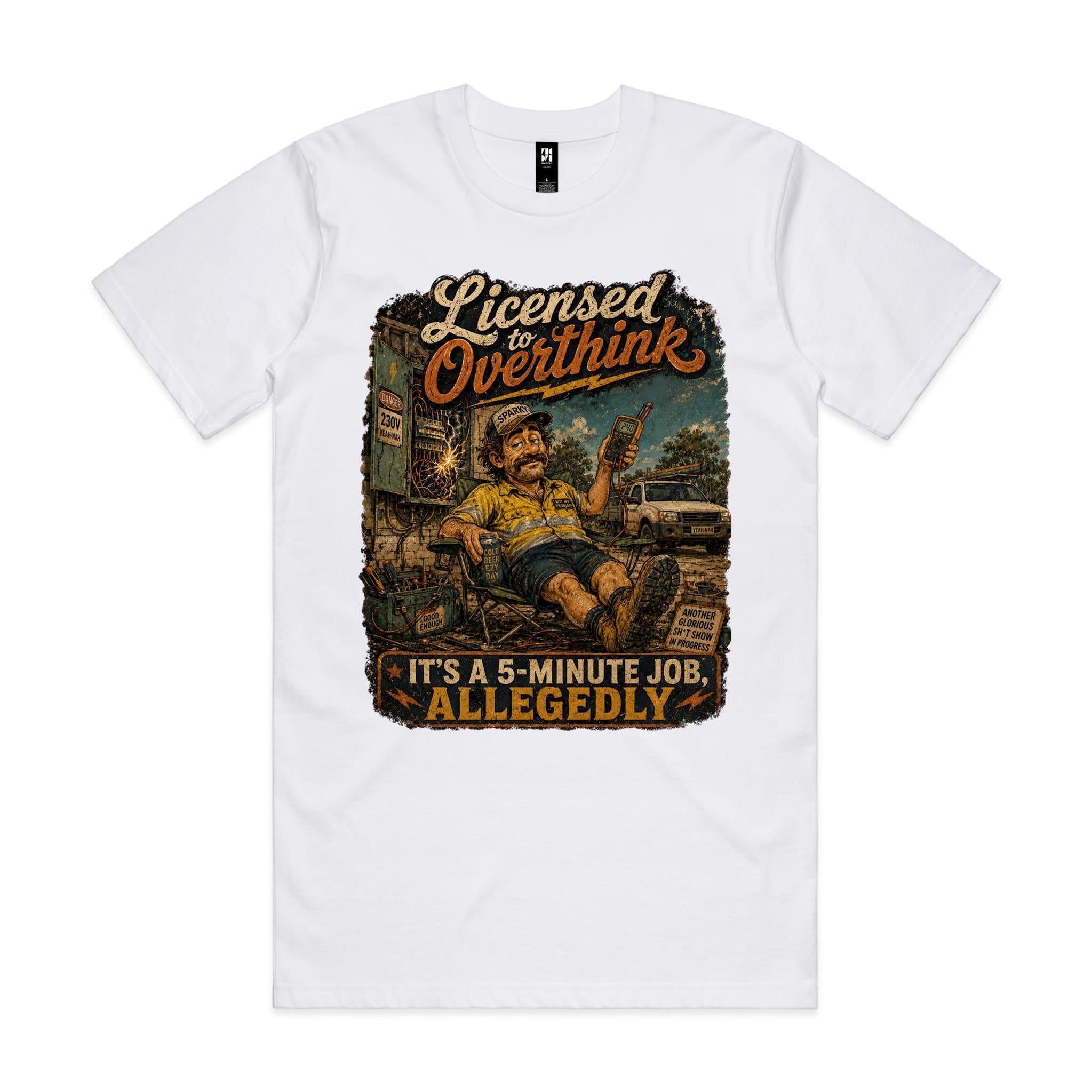 Licensed to Overthink | Electricians Tee