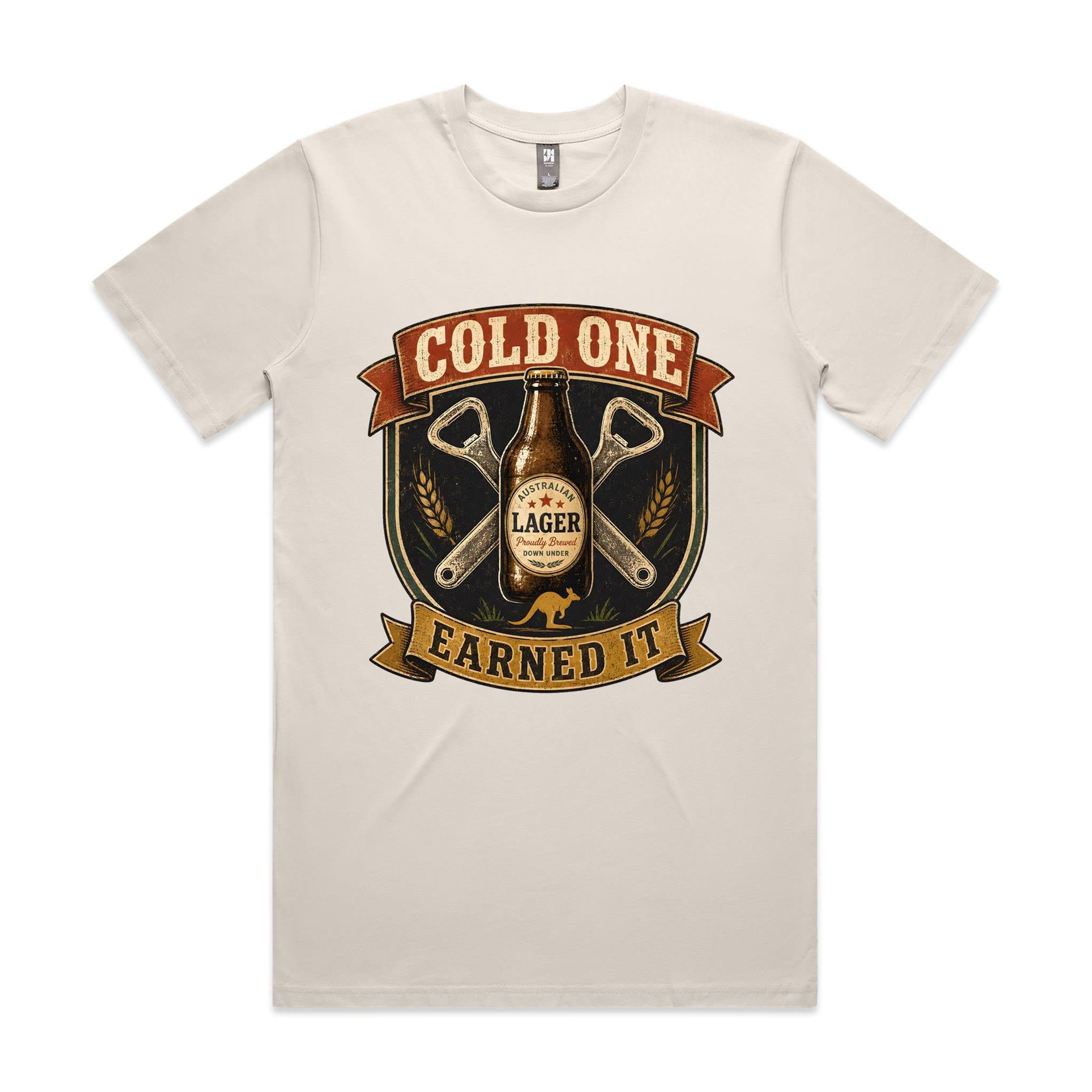 Cold One, Earned It — Aussie Lager Tee