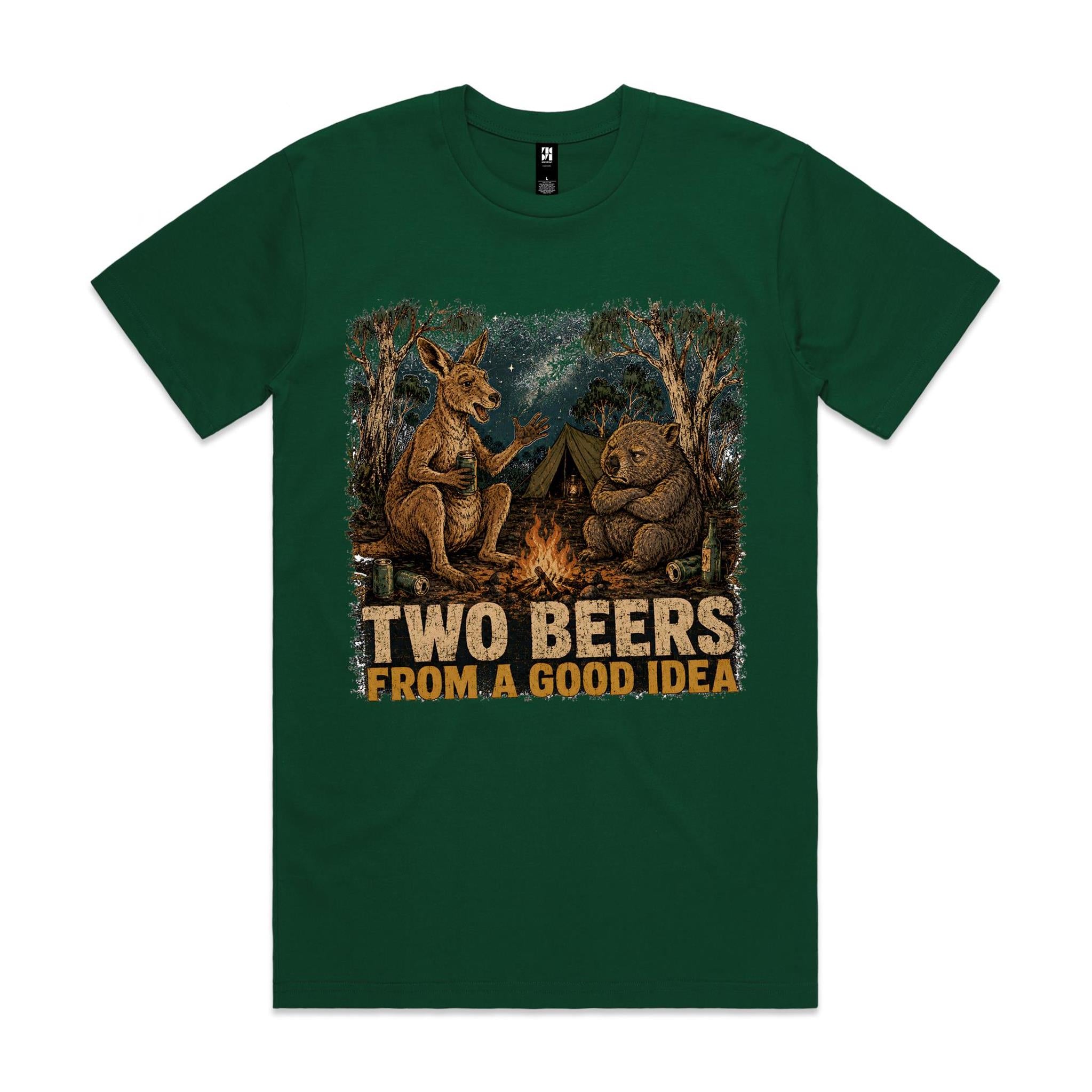 Two Beers From a Good Idea — Kangaroo & Wombat Camping Tee