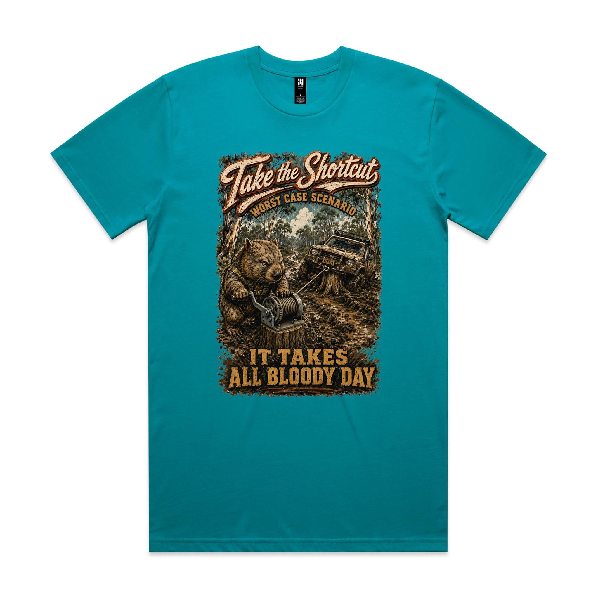 Take the Shortcut — It Takes All Bloody Day | Wombat 4WD Tee