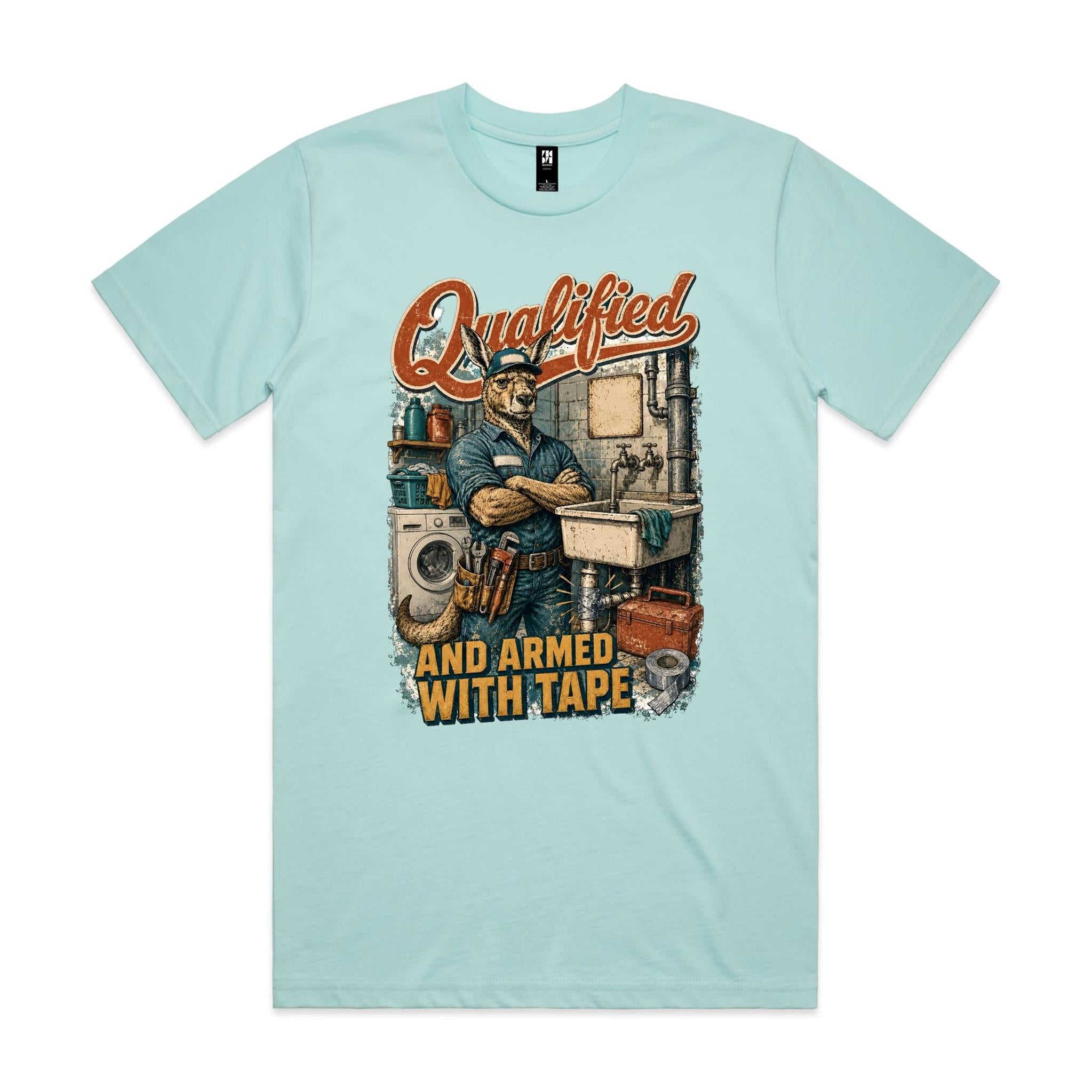 Qualified and Armed with Tape | Kangaroo Plumber Tee