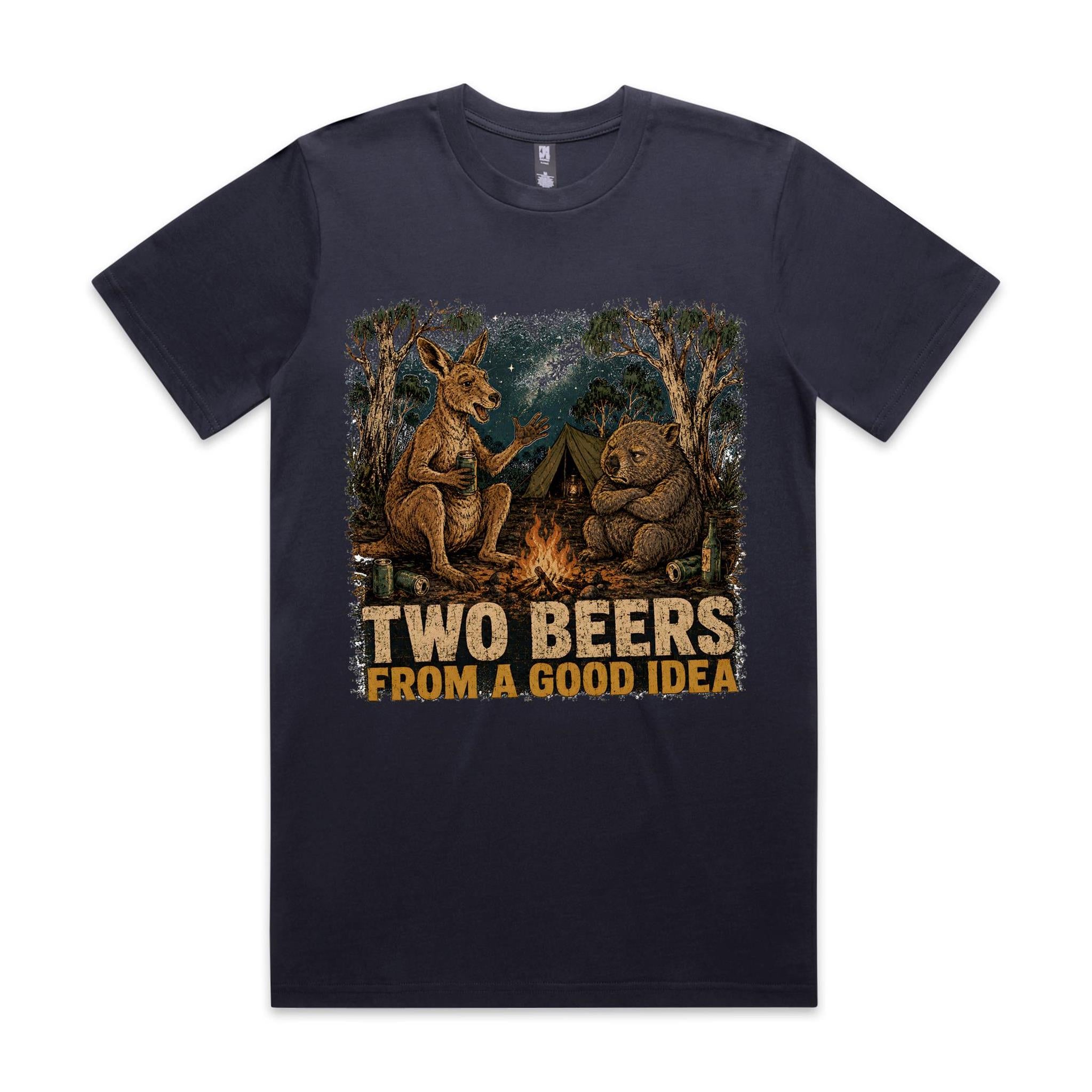 Two Beers From a Good Idea — Kangaroo & Wombat Camping Tee