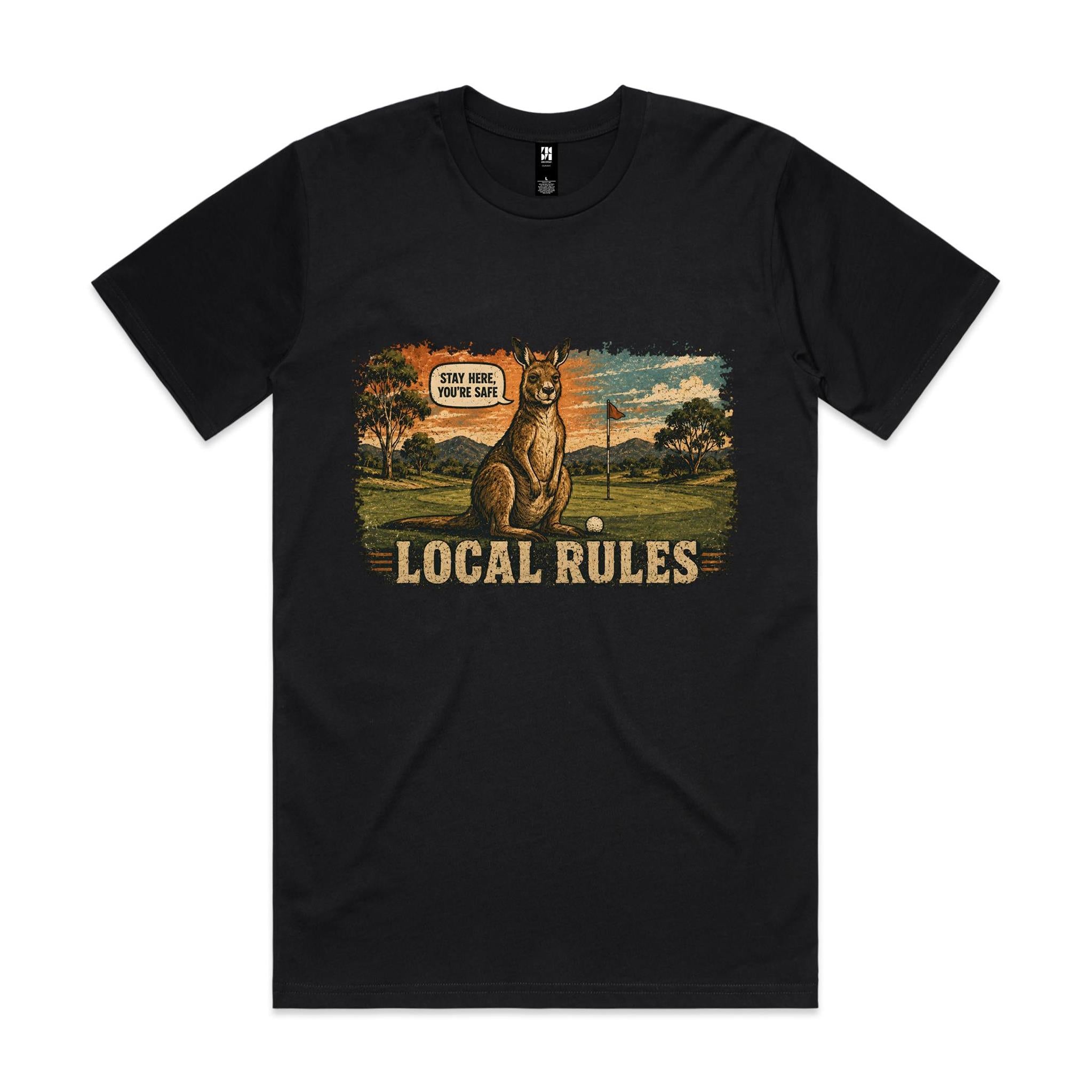Local Rules — Stay Here You're Safe | Kangaroo Golf Tee
