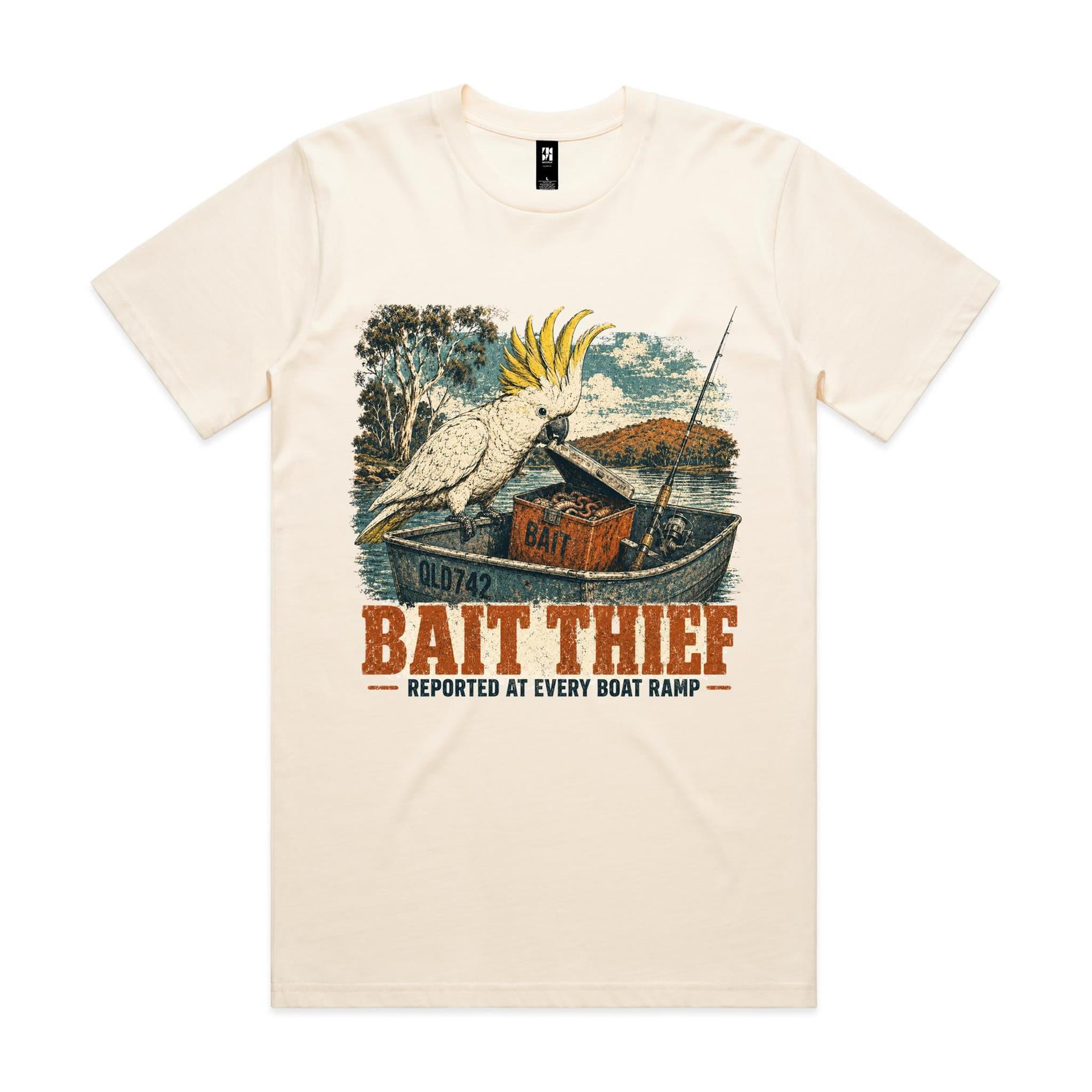Bait Thief — Reported at Every Boat Ramp | Cockatoo Fishing Tee