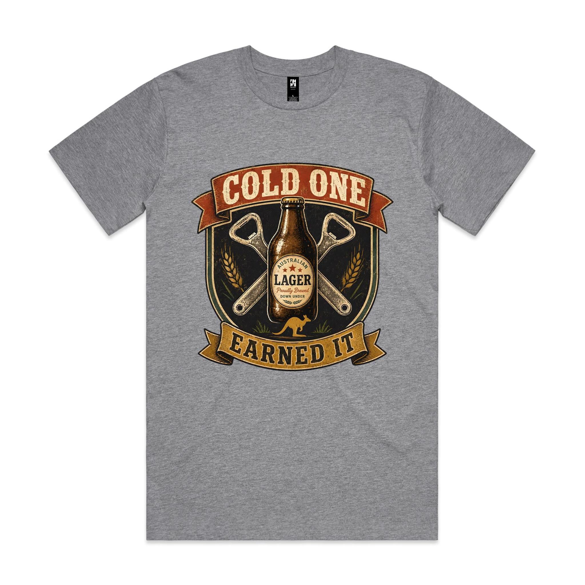 Cold One, Earned It — Aussie Lager Tee