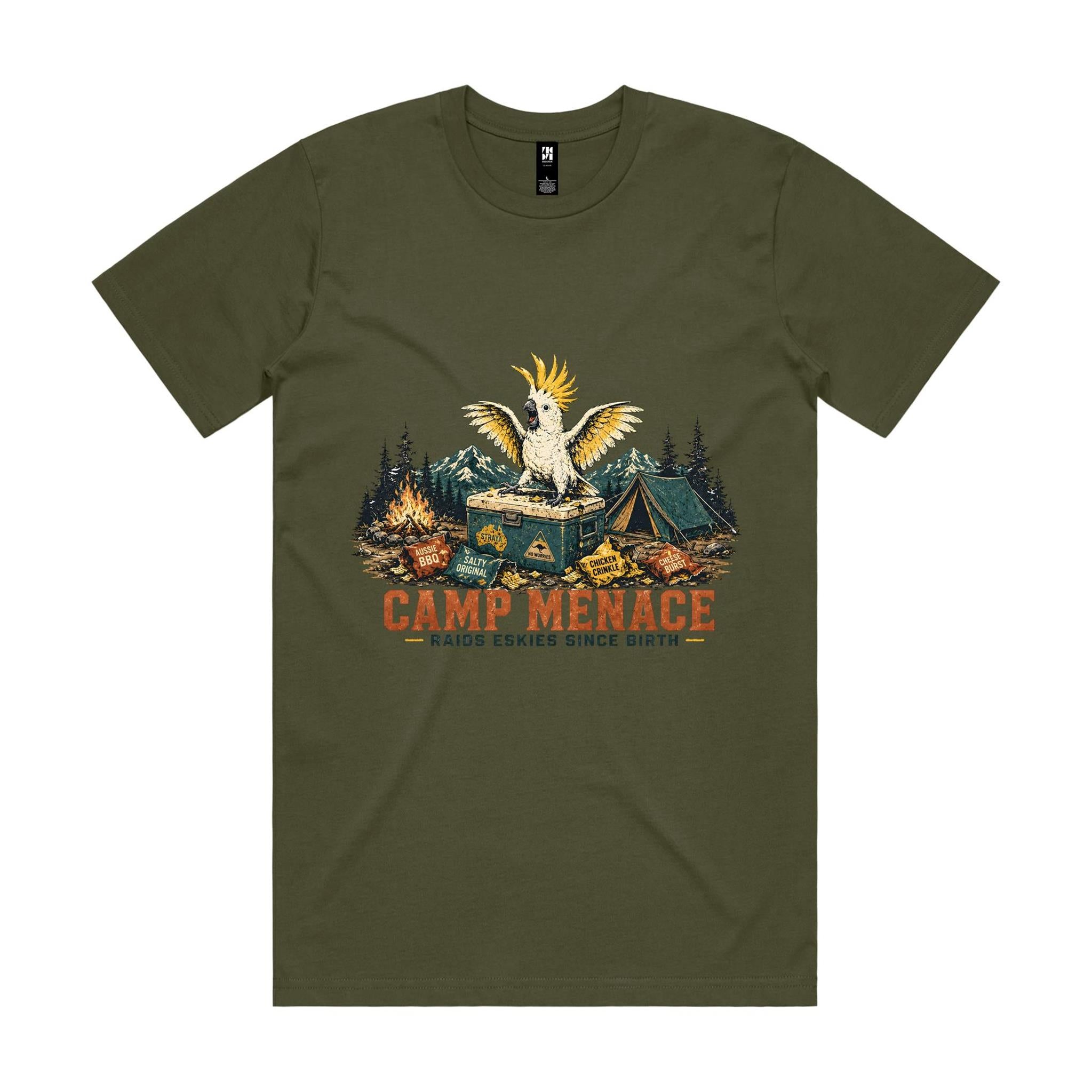 Camp Menace — Raids Eskies Since Birth | Cockatoo Camping Tee