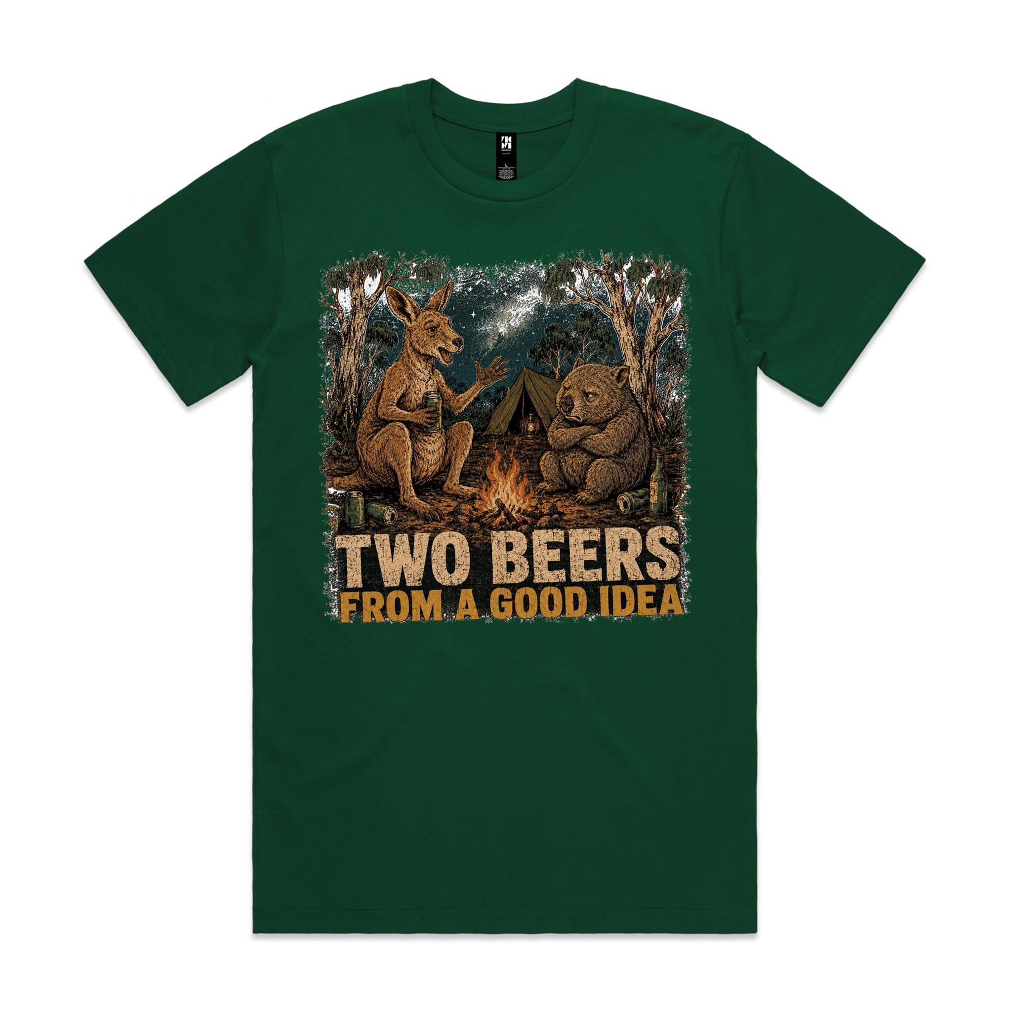 Two Beers From a Good Idea — Kangaroo & Wombat Camping Tee