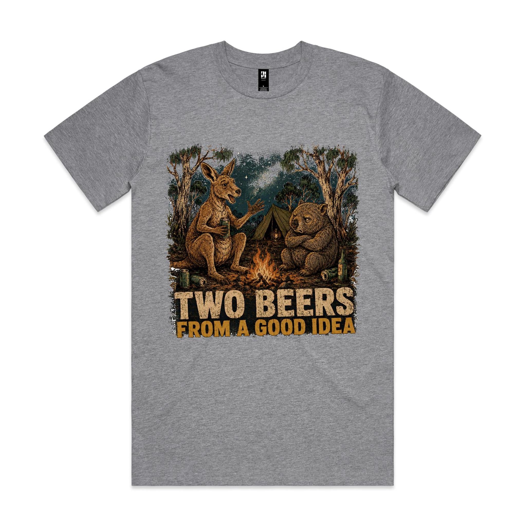 Two Beers From a Good Idea — Kangaroo & Wombat Camping Tee
