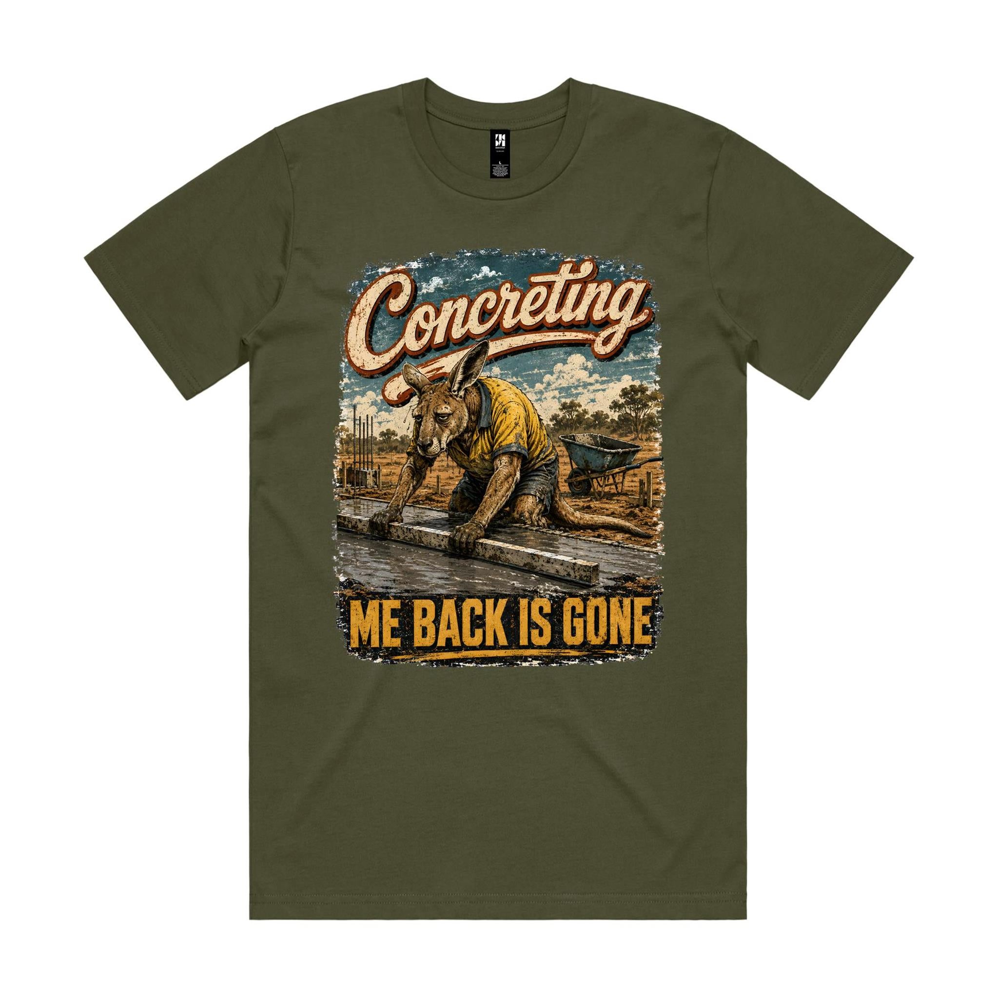 Concreting — Me Back Is Gone | Kangaroo Concreter Tee