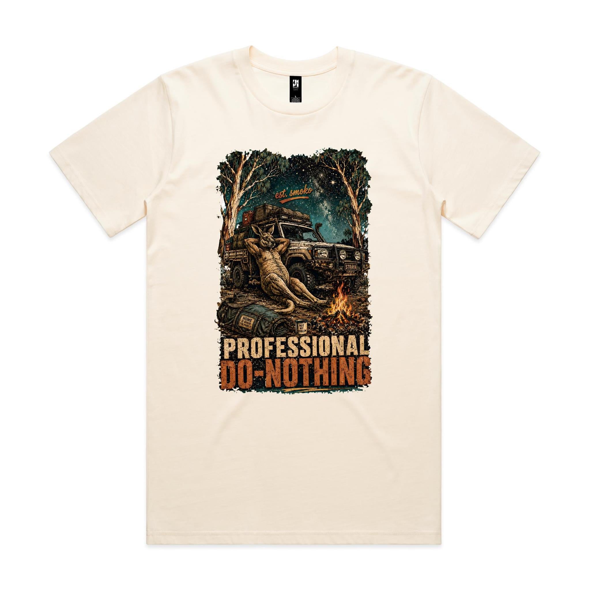Professional Do-Nothing — Est. Smoko | Kangaroo 4WD Camping Tee