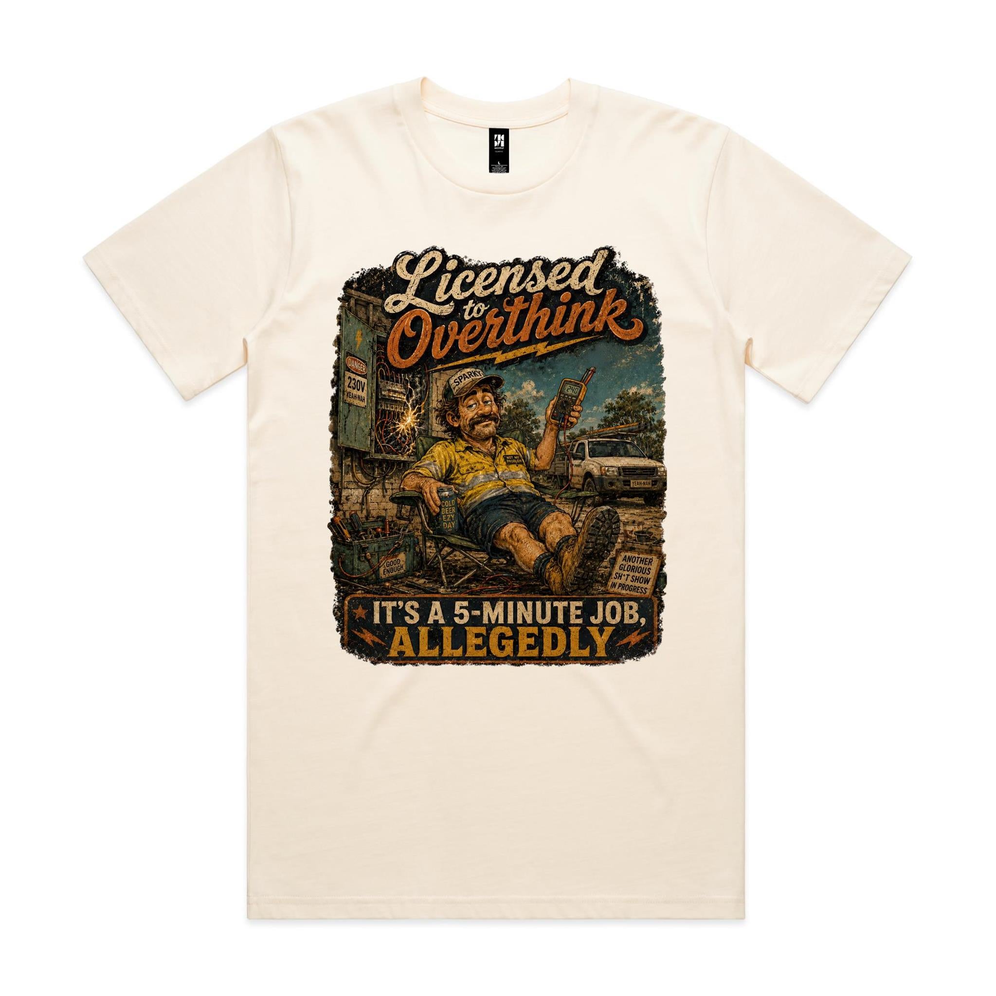 Licensed to Overthink | Electricians Tee