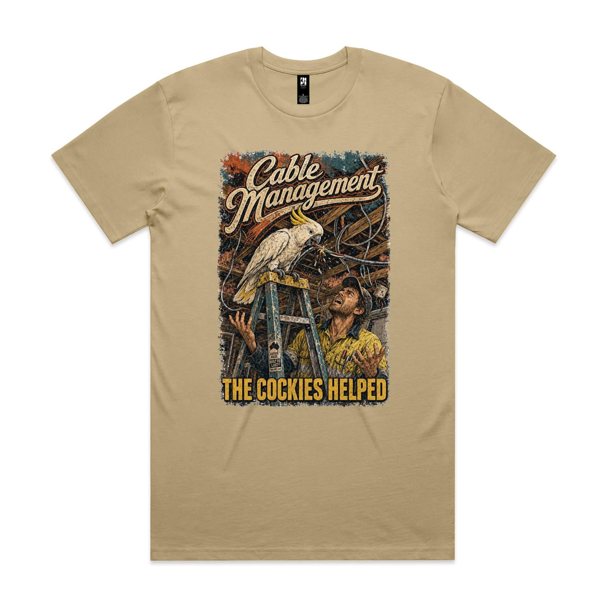 Cable Management — The Cockies Helped | Cockatoo Sparky Tee