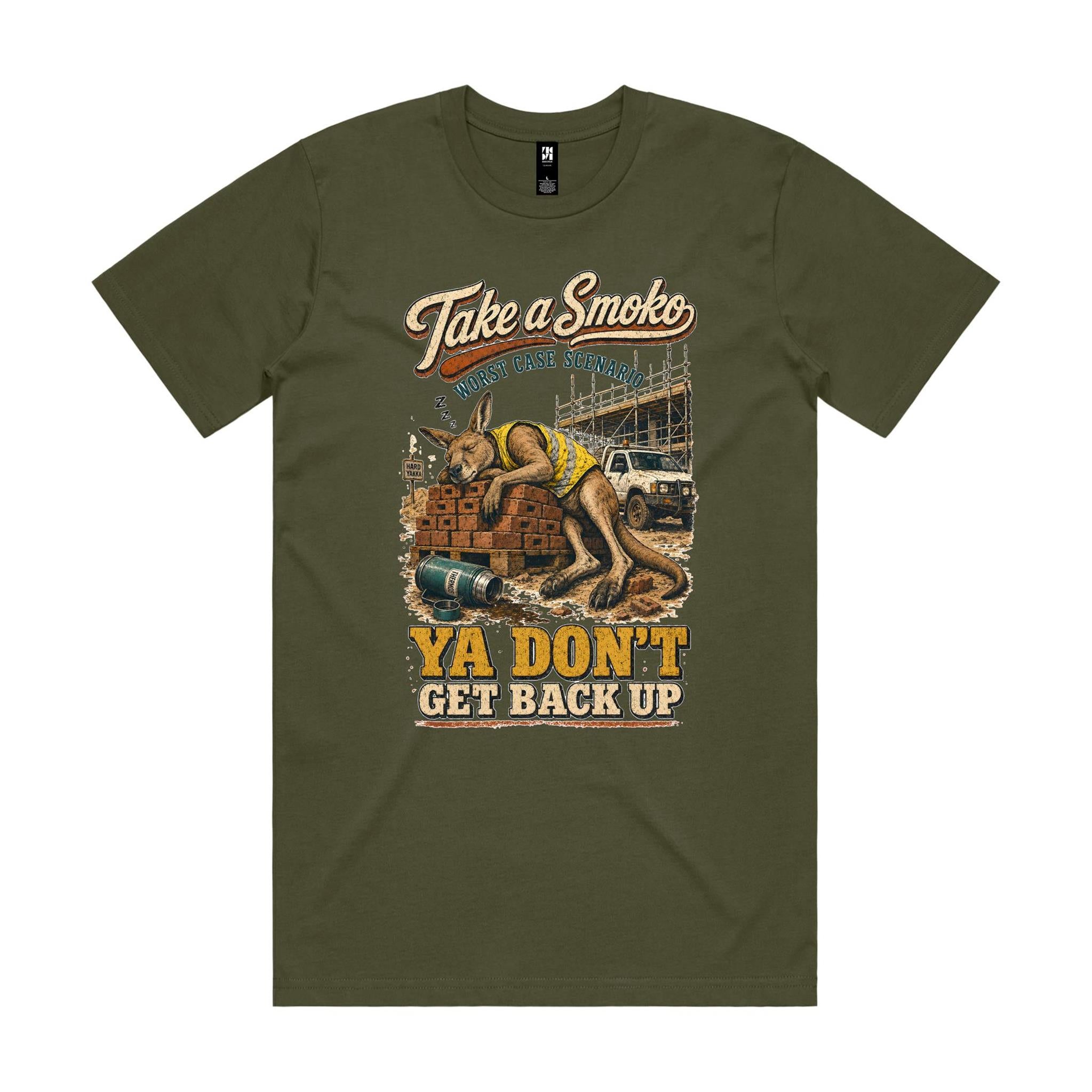 Take a Smoko — Ya Don't Get Back Up | Kangaroo Tradie Tee