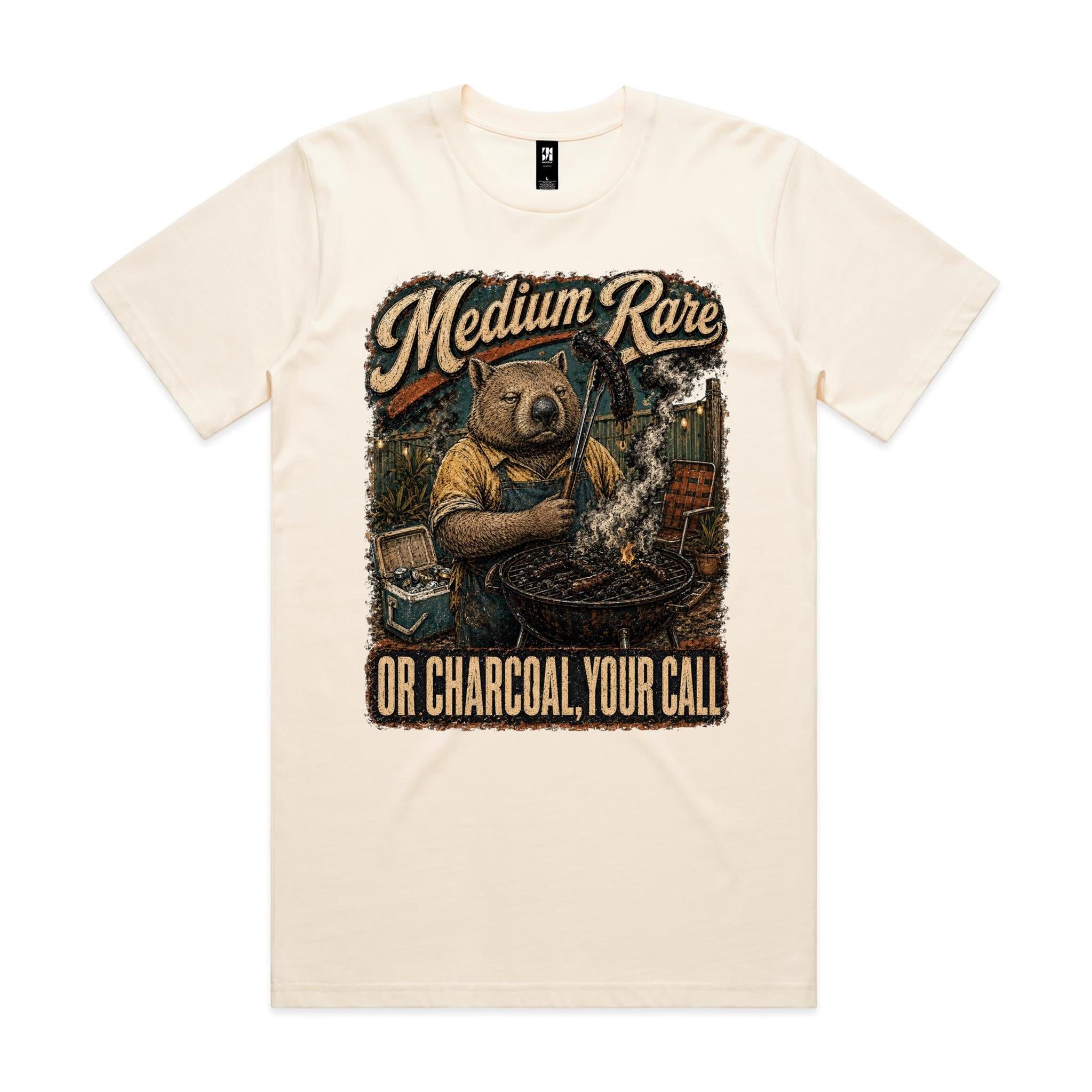 Medium Rare or Charcoal | Wombat BBQ Tee