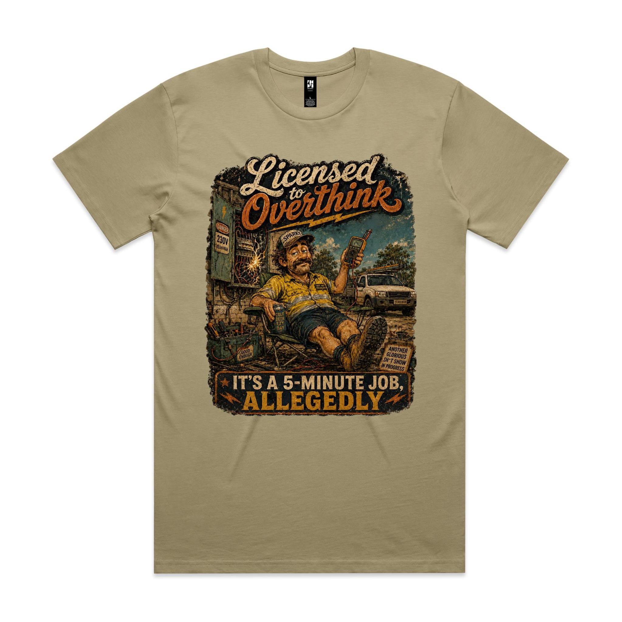Licensed to Overthink | Electricians Tee