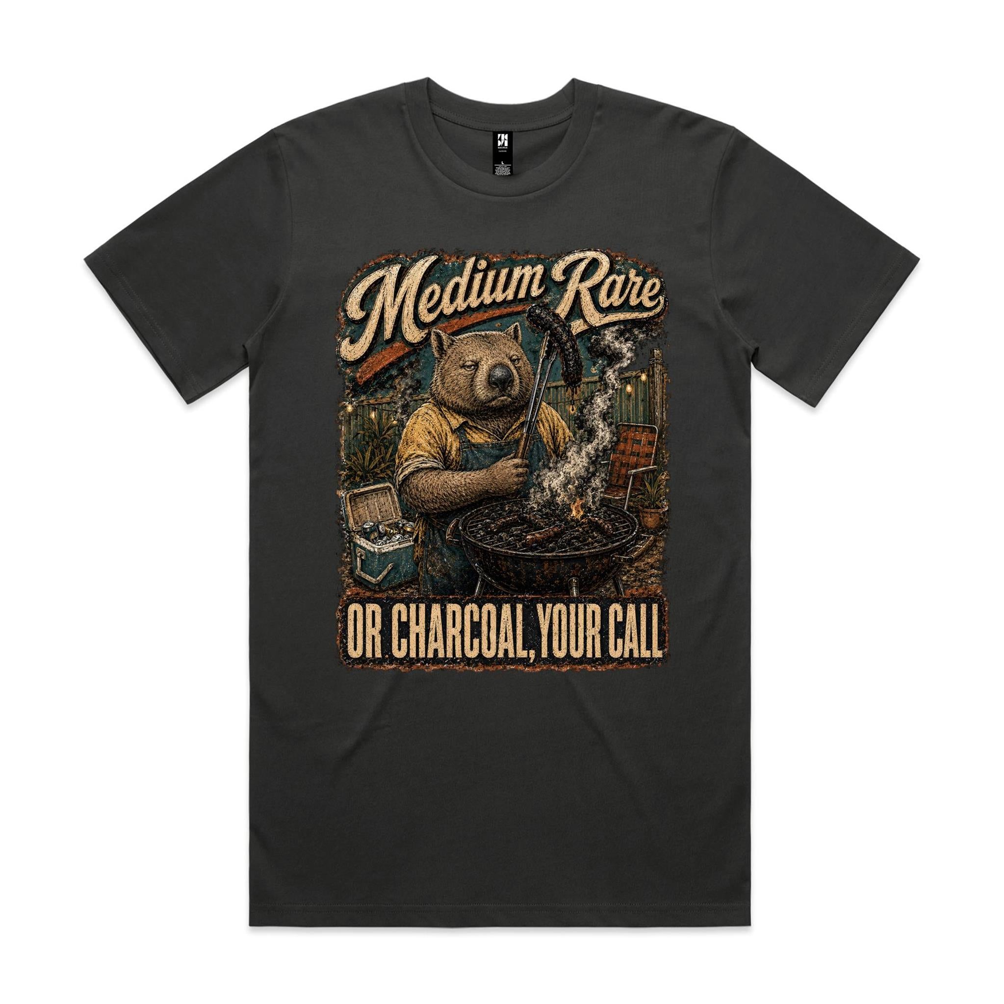 Medium Rare or Charcoal | Wombat BBQ Tee