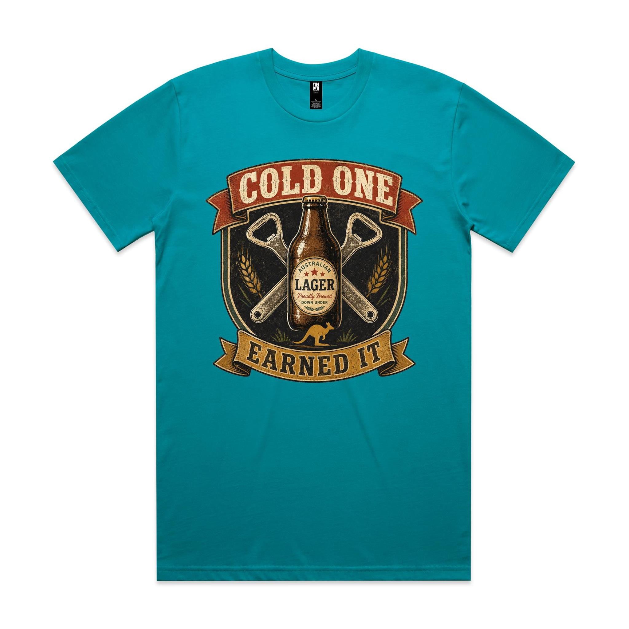 Cold One, Earned It — Aussie Lager Tee