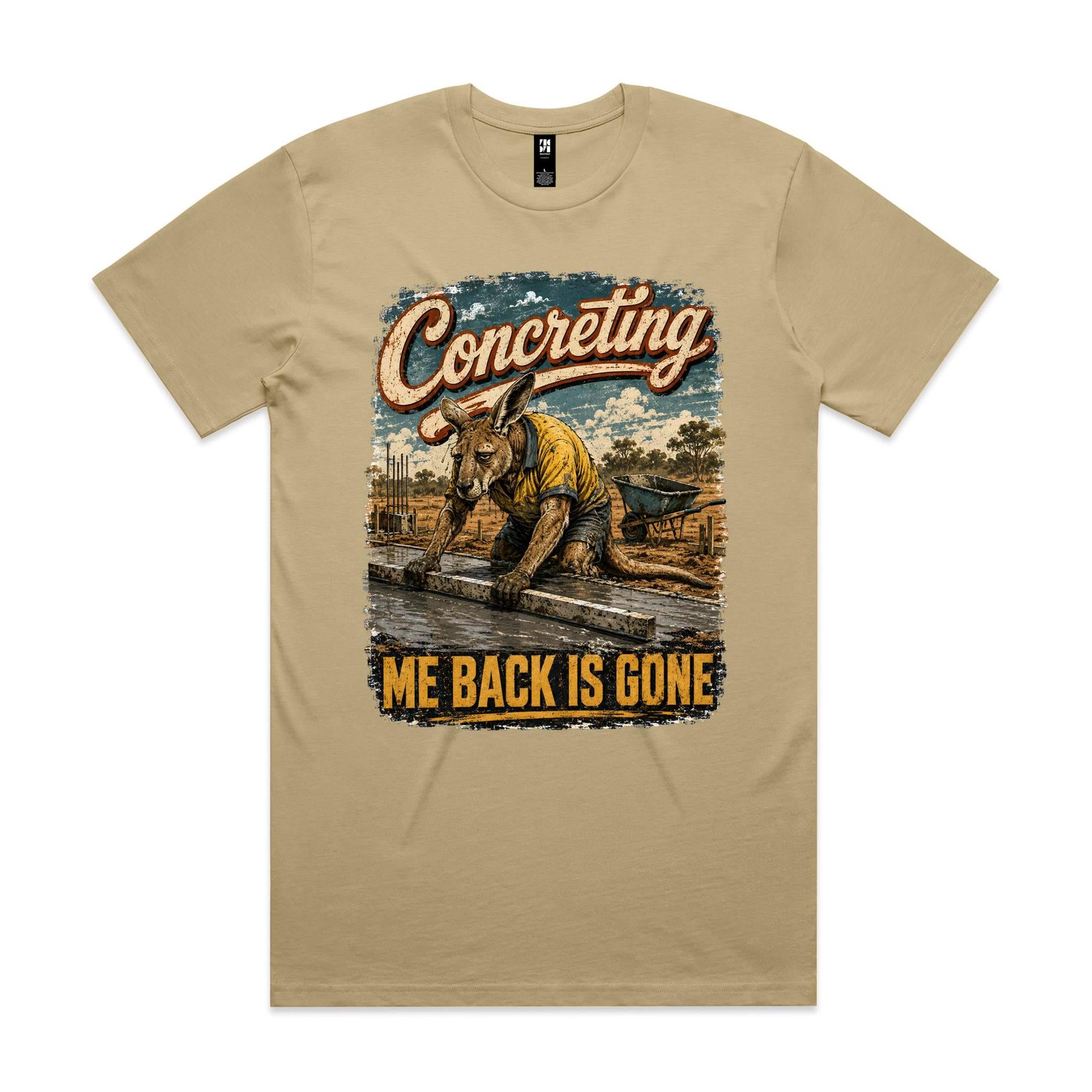 Concreting — Me Back Is Gone | Kangaroo Concreter Tee
