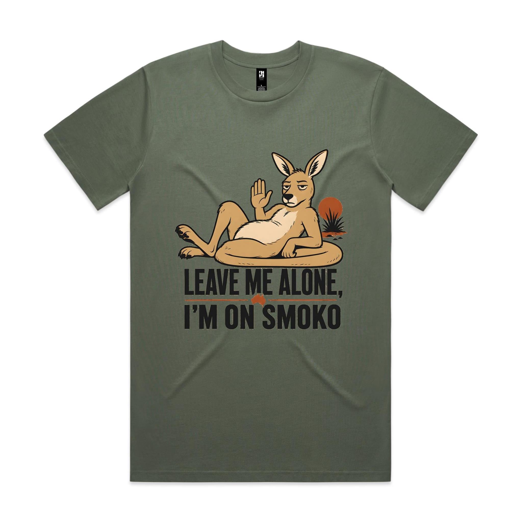Leave Me Alone, I'm on Smoko — Reclining Kangaroo Tee