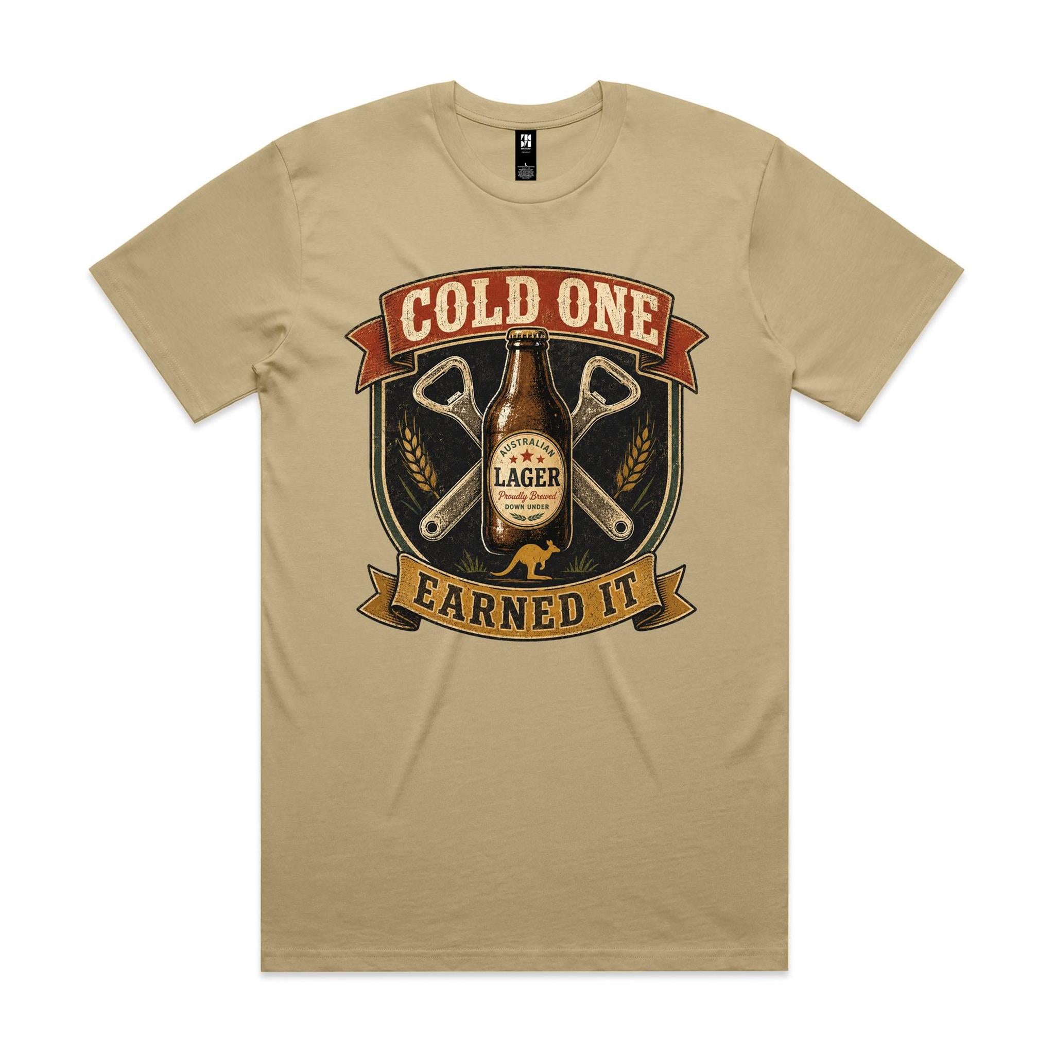 Cold One, Earned It — Aussie Lager Tee
