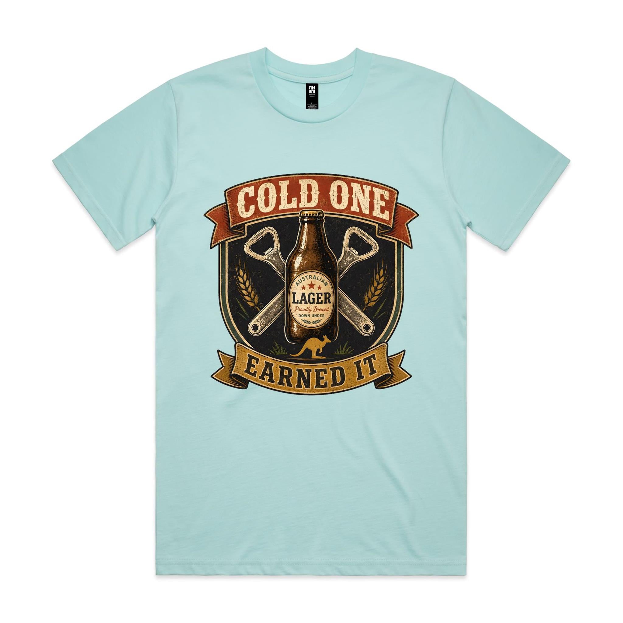 Cold One, Earned It — Aussie Lager Tee