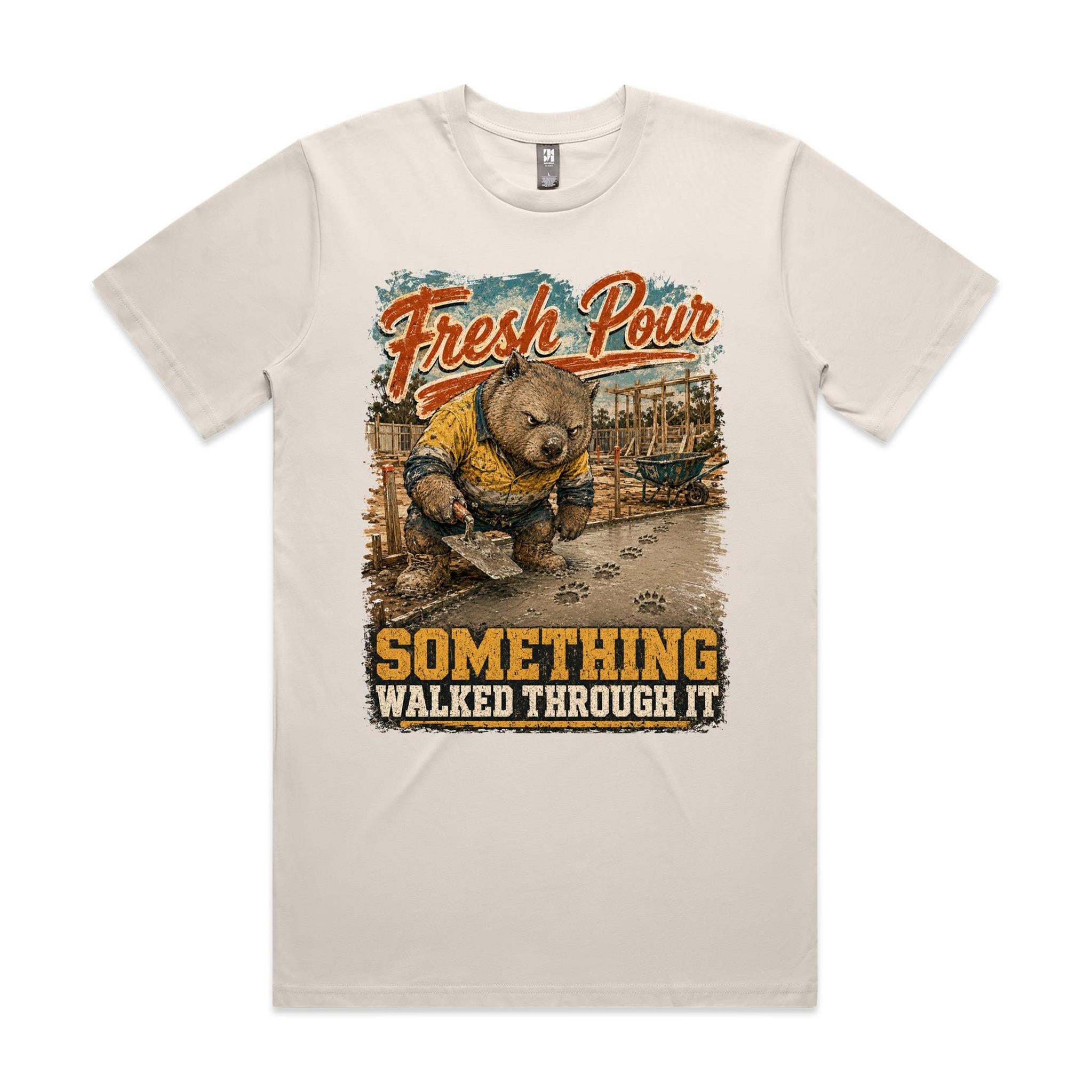 Fresh Pour — Something Walked Through It | Wombat Concreter Tee