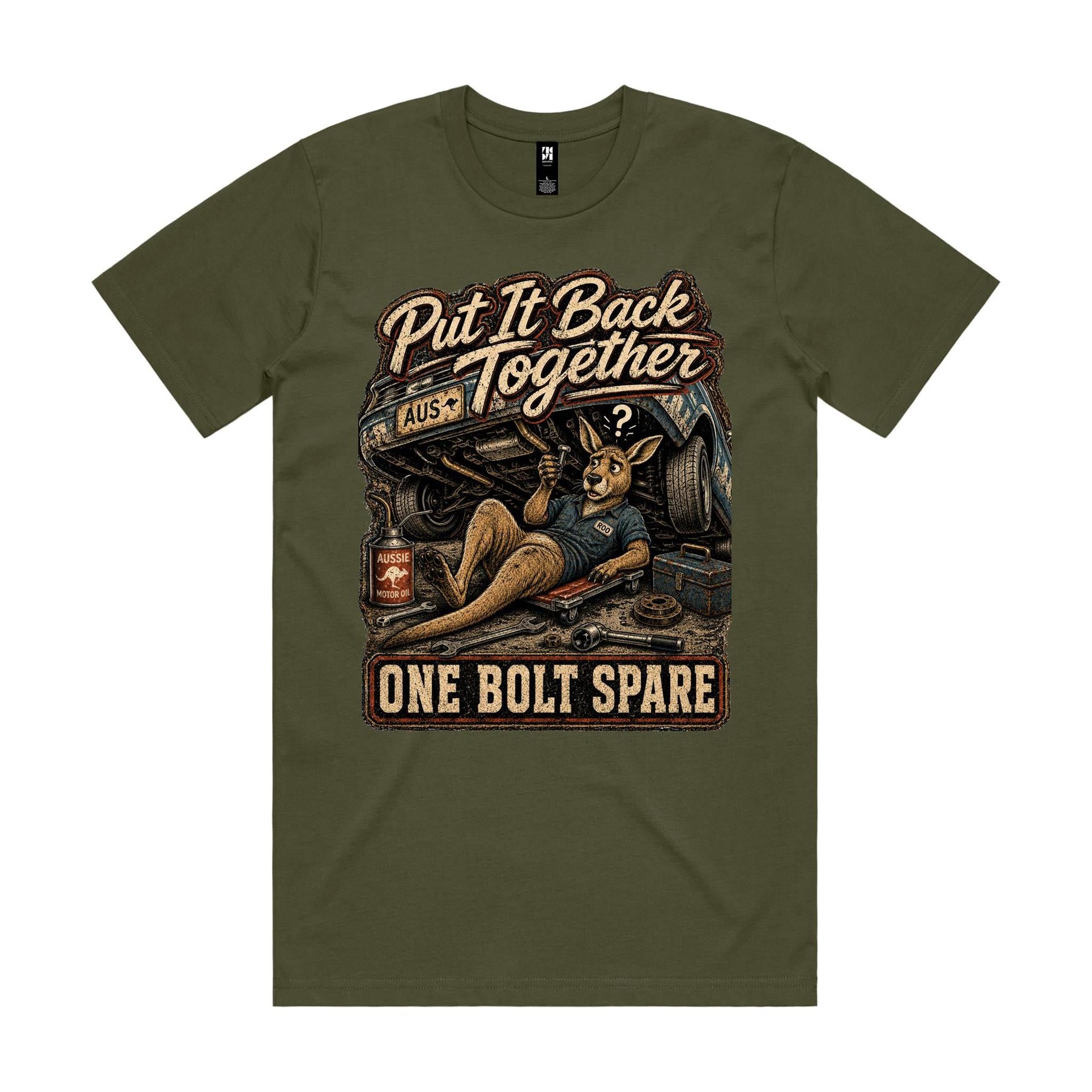 Put It Back Together — One Bolt Spare | Kangaroo Mechanic Tee