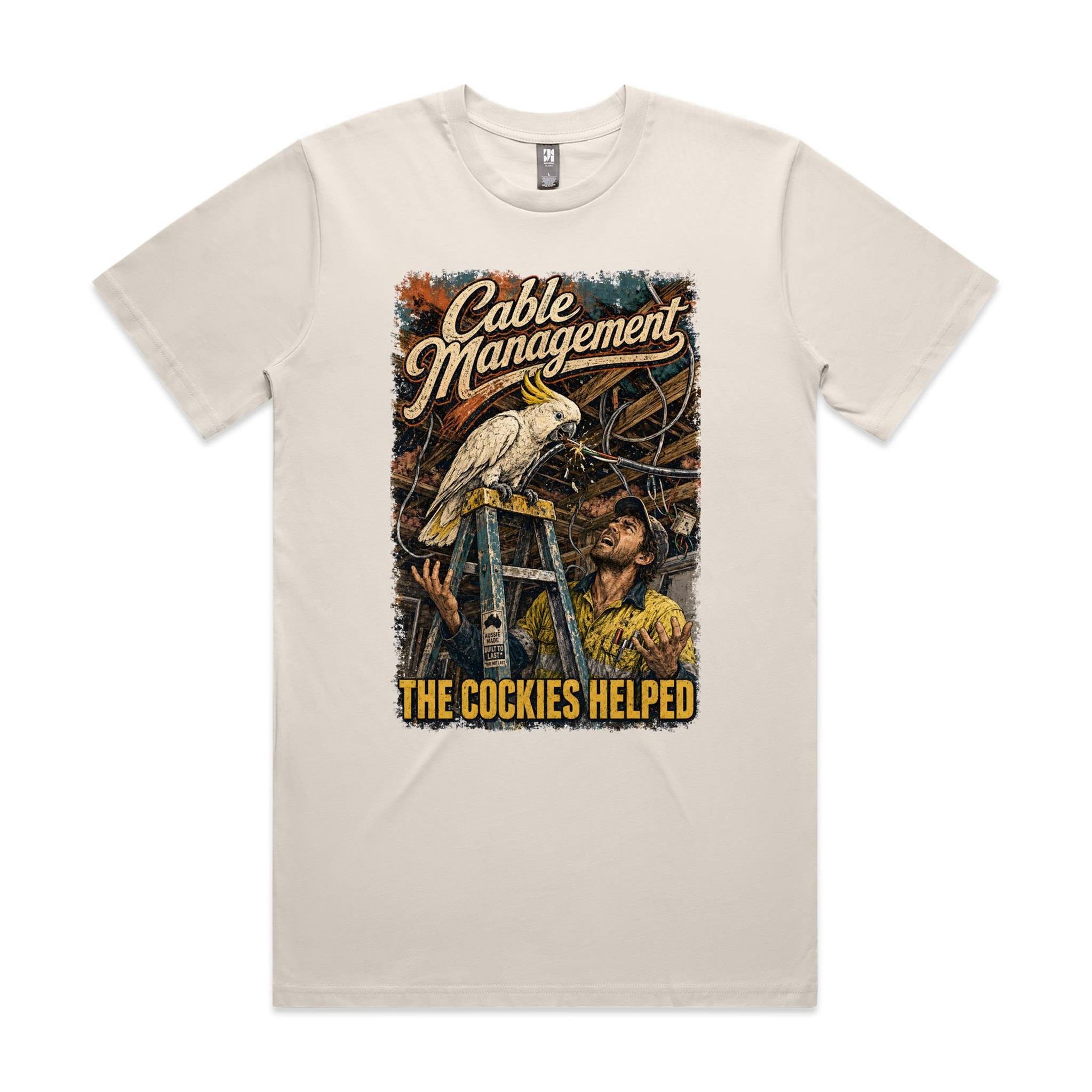 Cable Management — The Cockies Helped | Cockatoo Sparky Tee