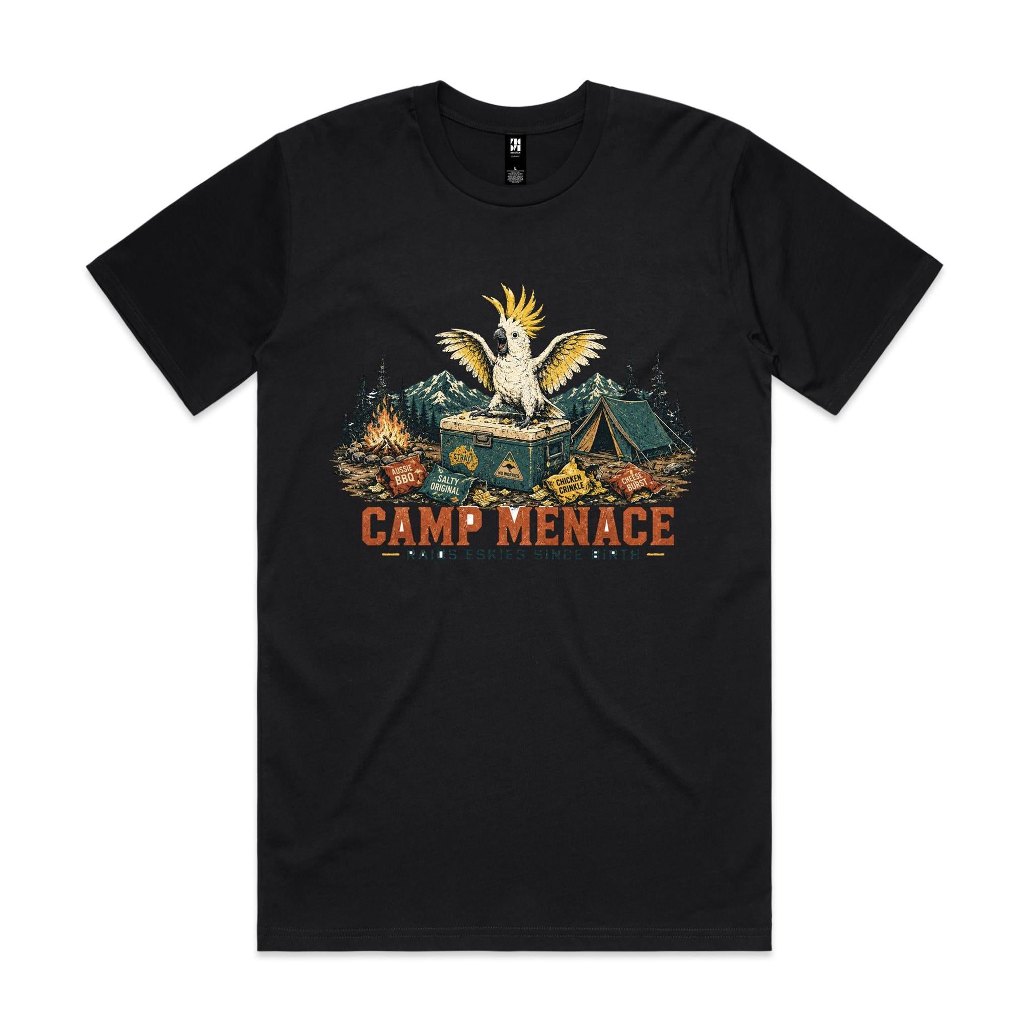 Camp Menace — Raids Eskies Since Birth | Cockatoo Camping Tee