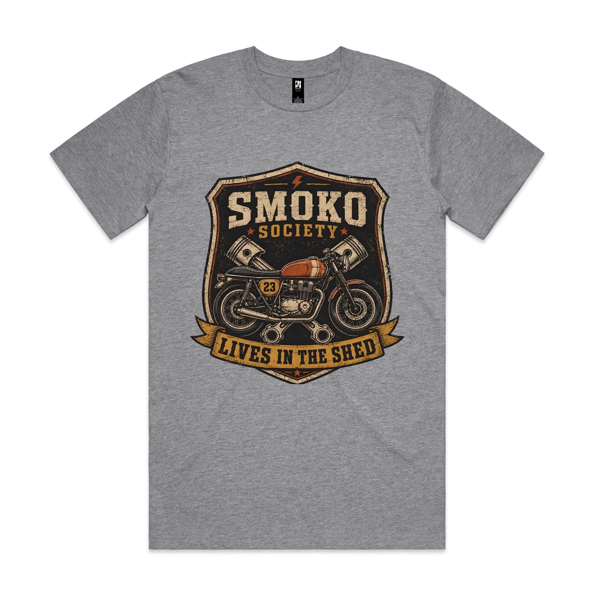 Smoko Society — Lives in the Shed | Cafe Racer Tee