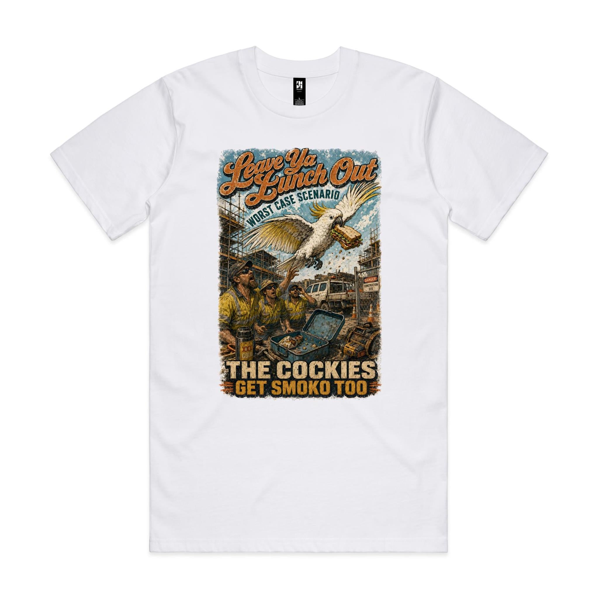 Leave Ya Lunch Out — The Cockies Get Smoko Too | Cockatoo Tradie Tee