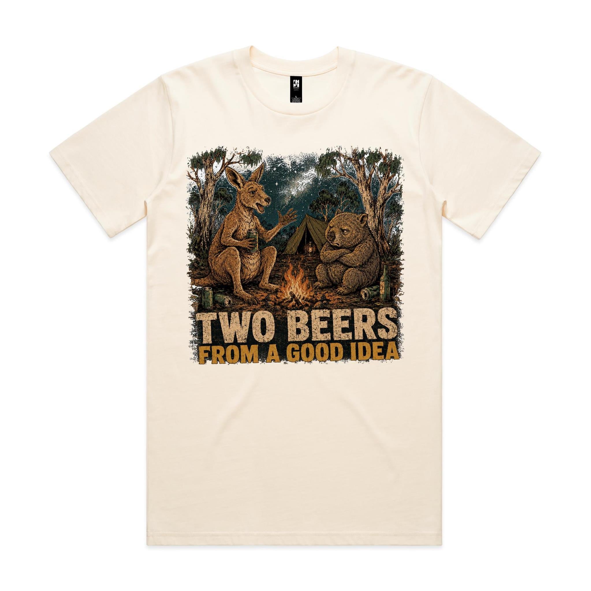 Two Beers From a Good Idea — Kangaroo & Wombat Camping Tee