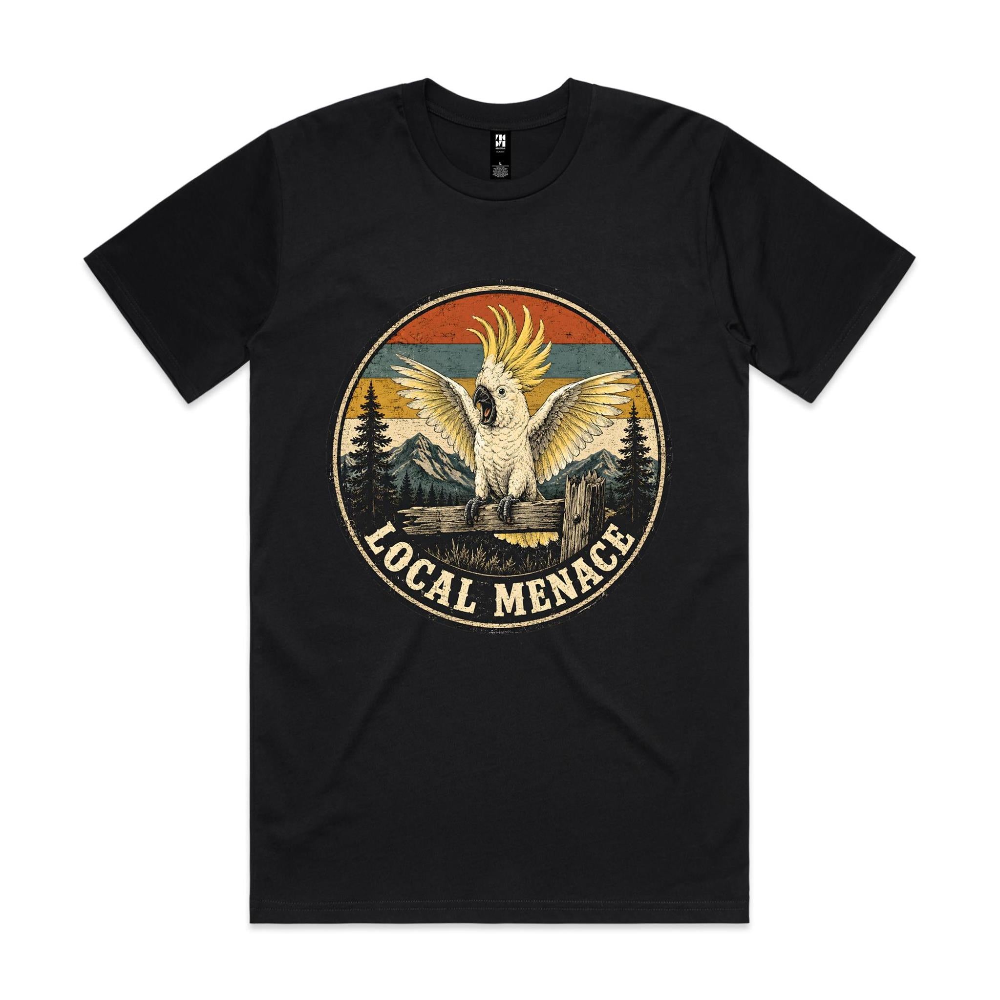 Local Menace — Cockatoo Retro Badge Tee
