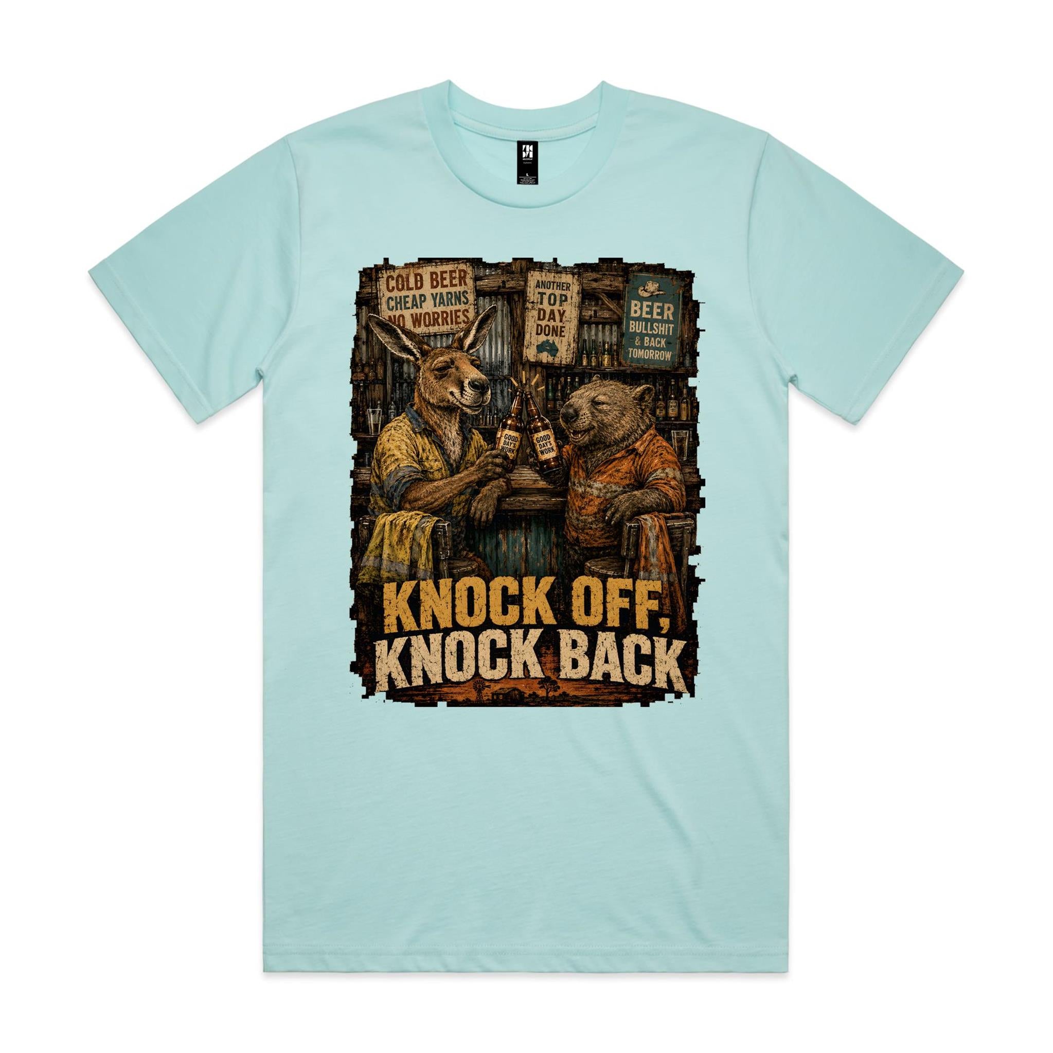 Knock Off, Knock Back — Kangaroo & Wombat Pub Tee