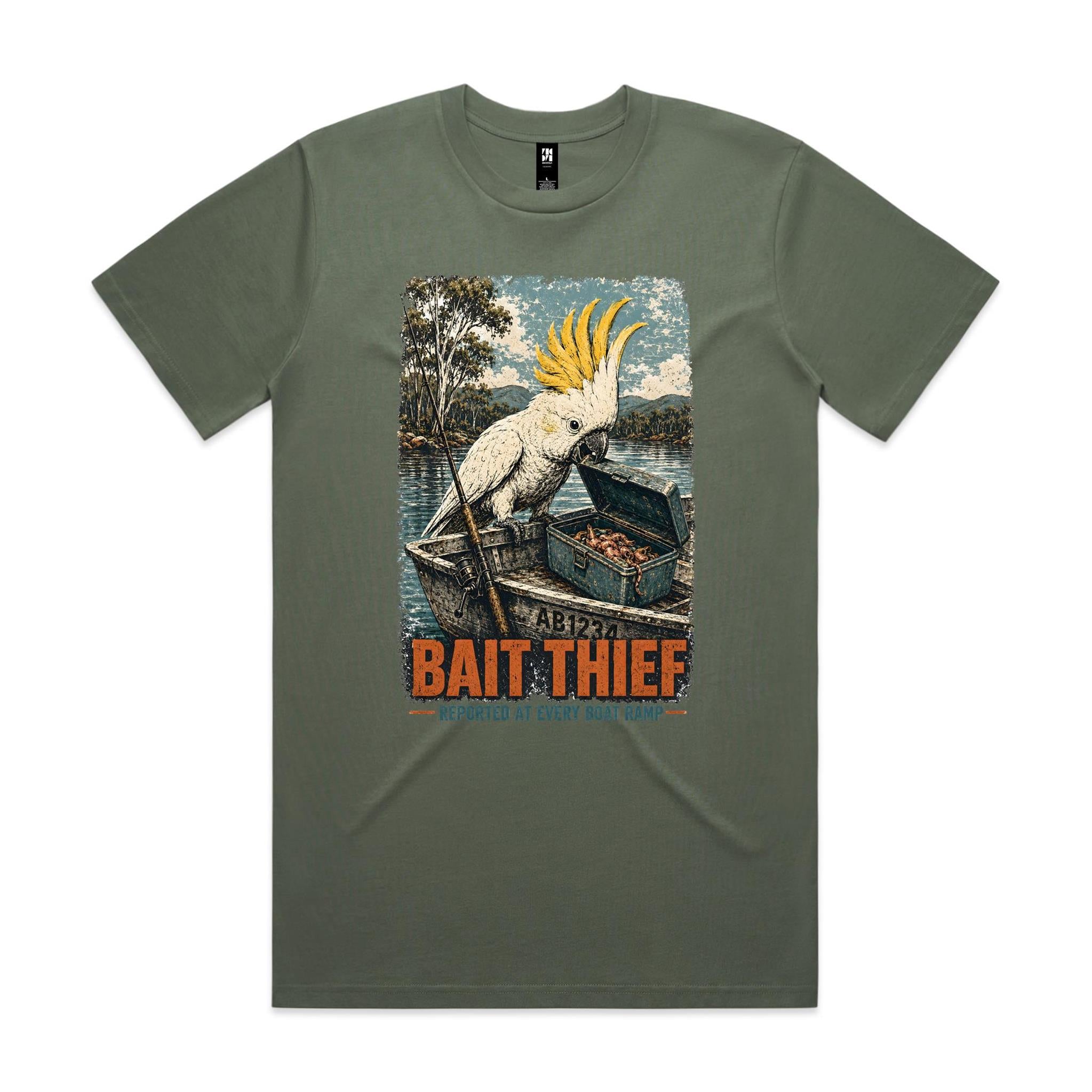 Bait Thief — Reported at Every Boat Ramp | Cockatoo Fishing Tee