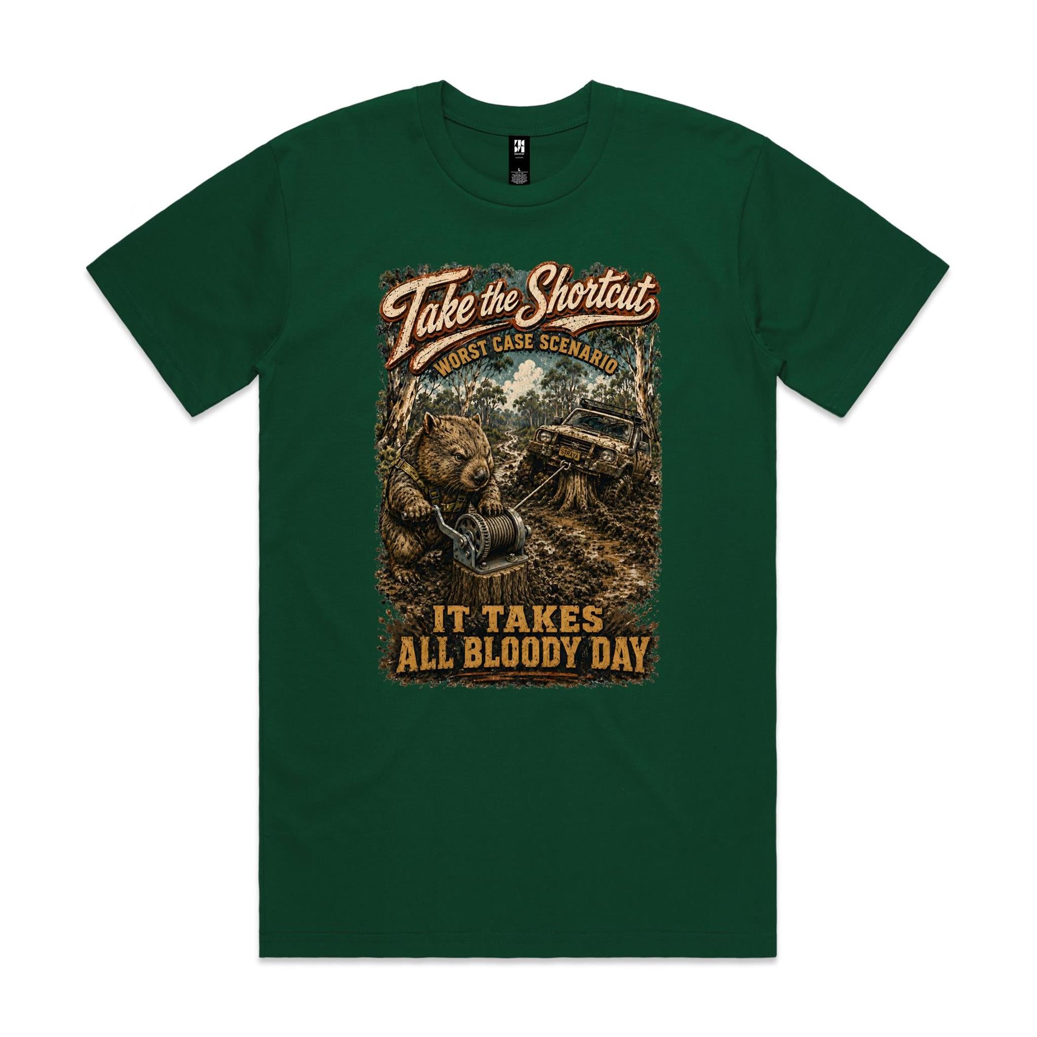 Take the Shortcut — It Takes All Bloody Day | Wombat 4WD Tee