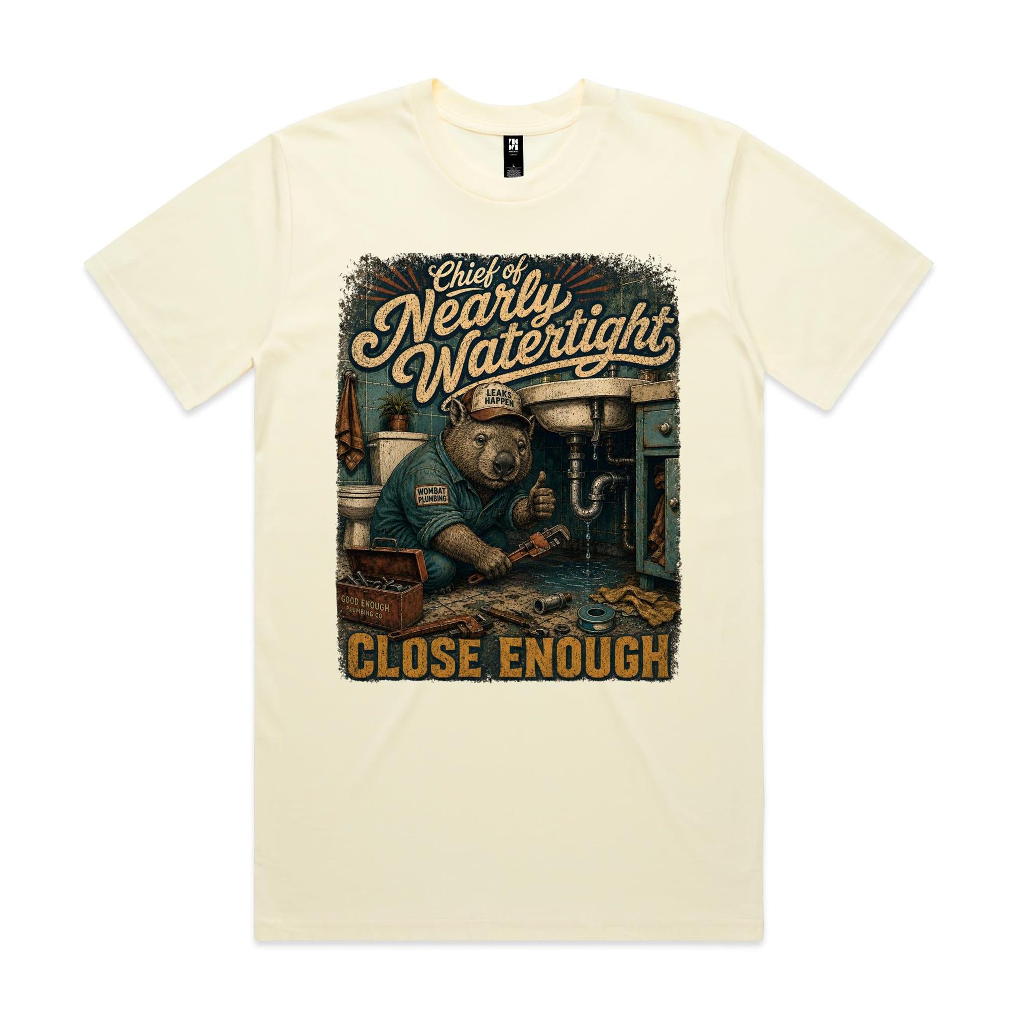 Chief of Nearly Watertight | Wombat Plumber Tee